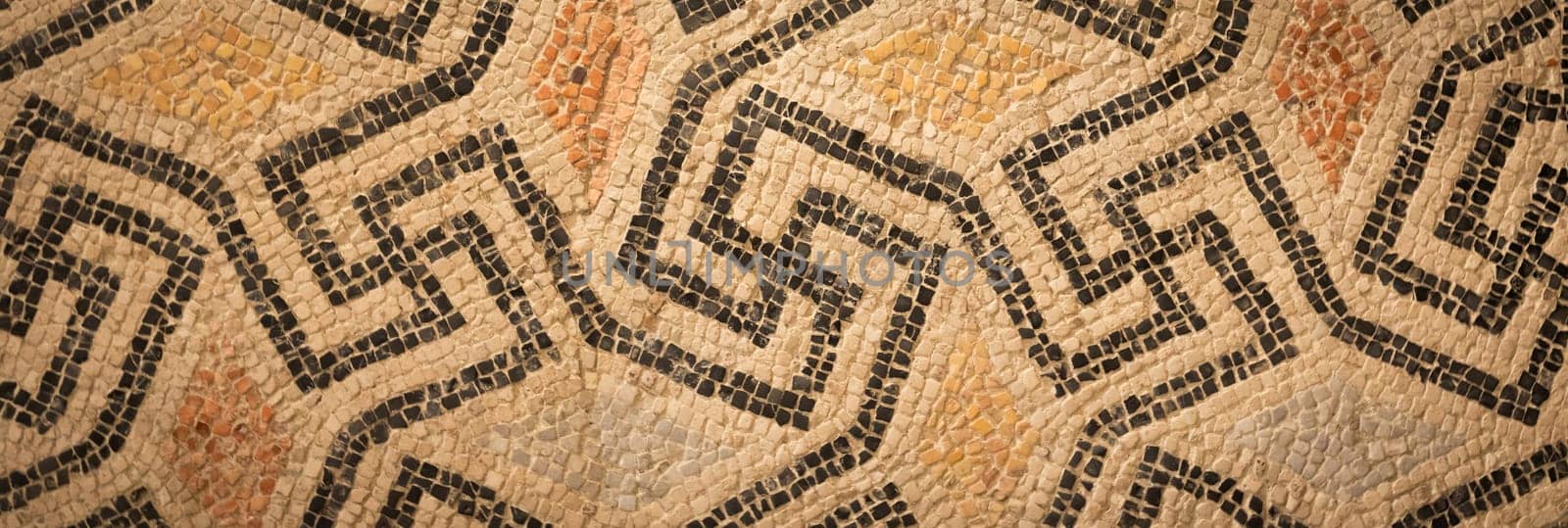Aged swastika background. Ancient mosaic, concept of holocaust and genocide. No people.