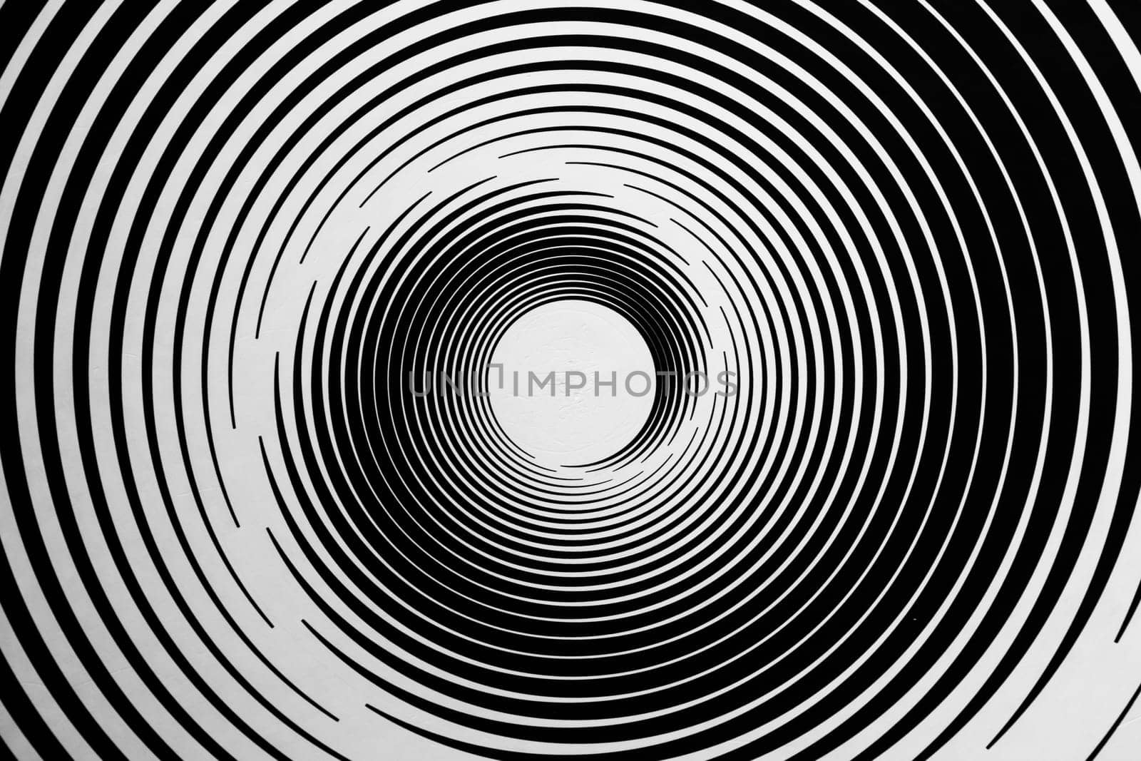 Optical illusion horizontal background. Abstract curves, geometric effect. Black and white.