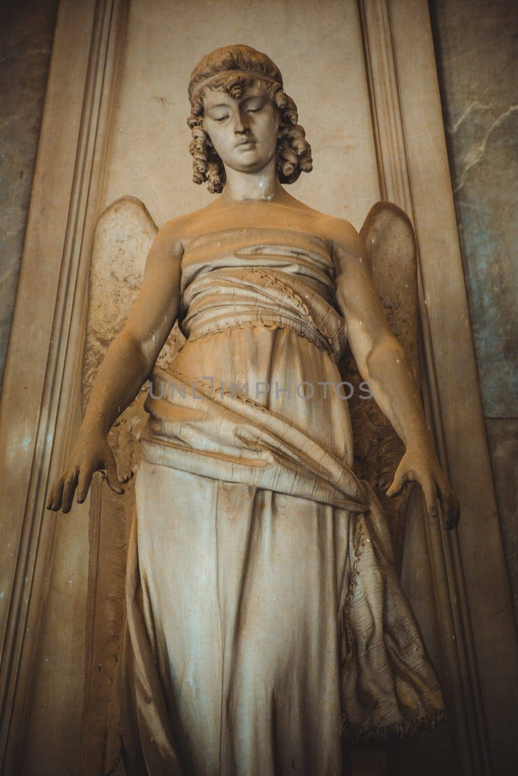 Death angel statue, symbol of mystery, eternity and spirituality