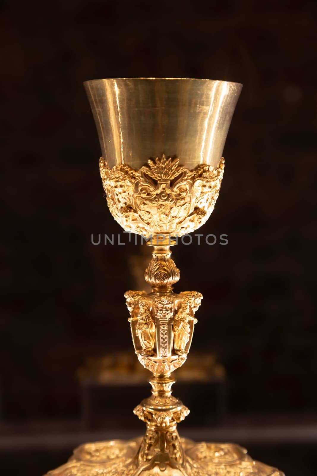 MILAN, ITALY - JULY 28, 2024: chalice of Pope Pius VI, beginning of 17th century - Cathedral Museum.