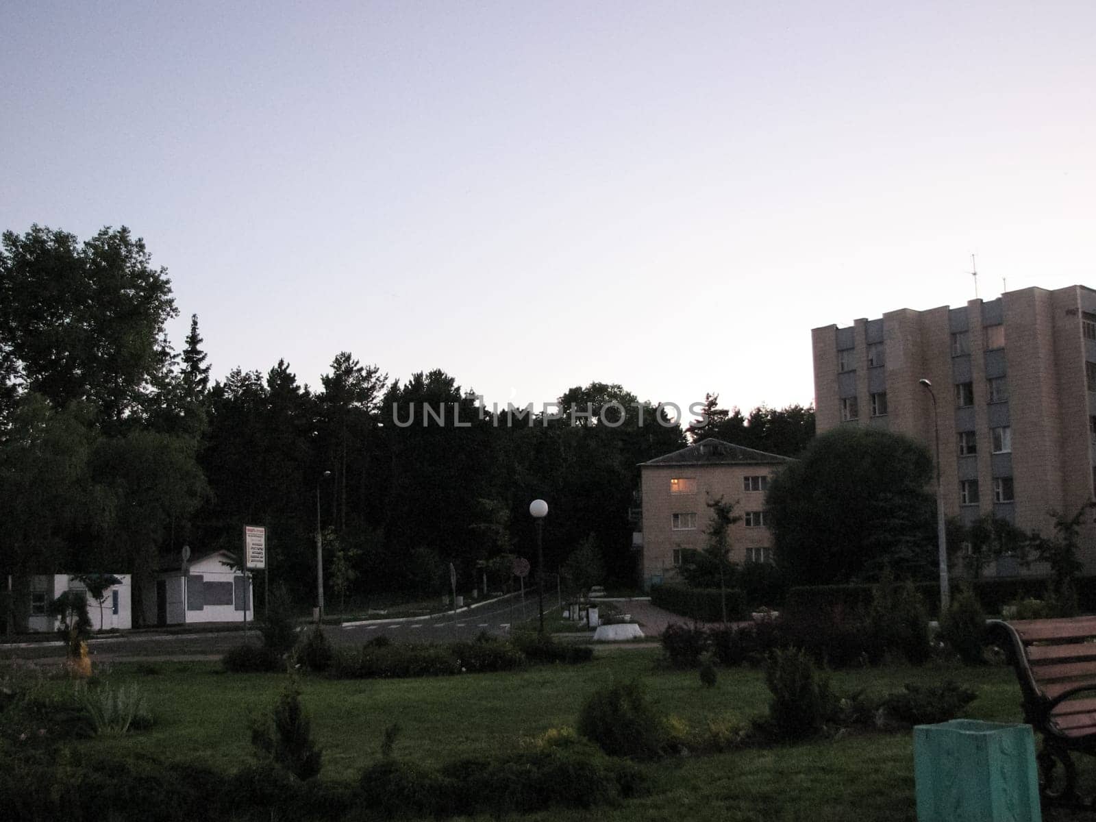 Resort village Naroch, buildings and courtyards and streets in the village.