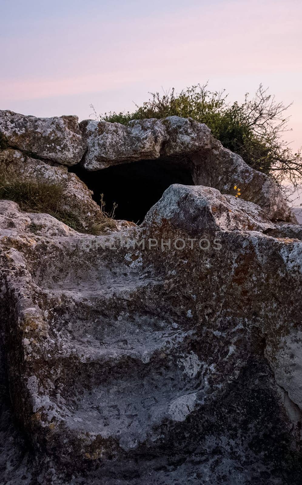 Rocks in Crimea. The rocks of the rocks of Crimea. The output of limestone sediment