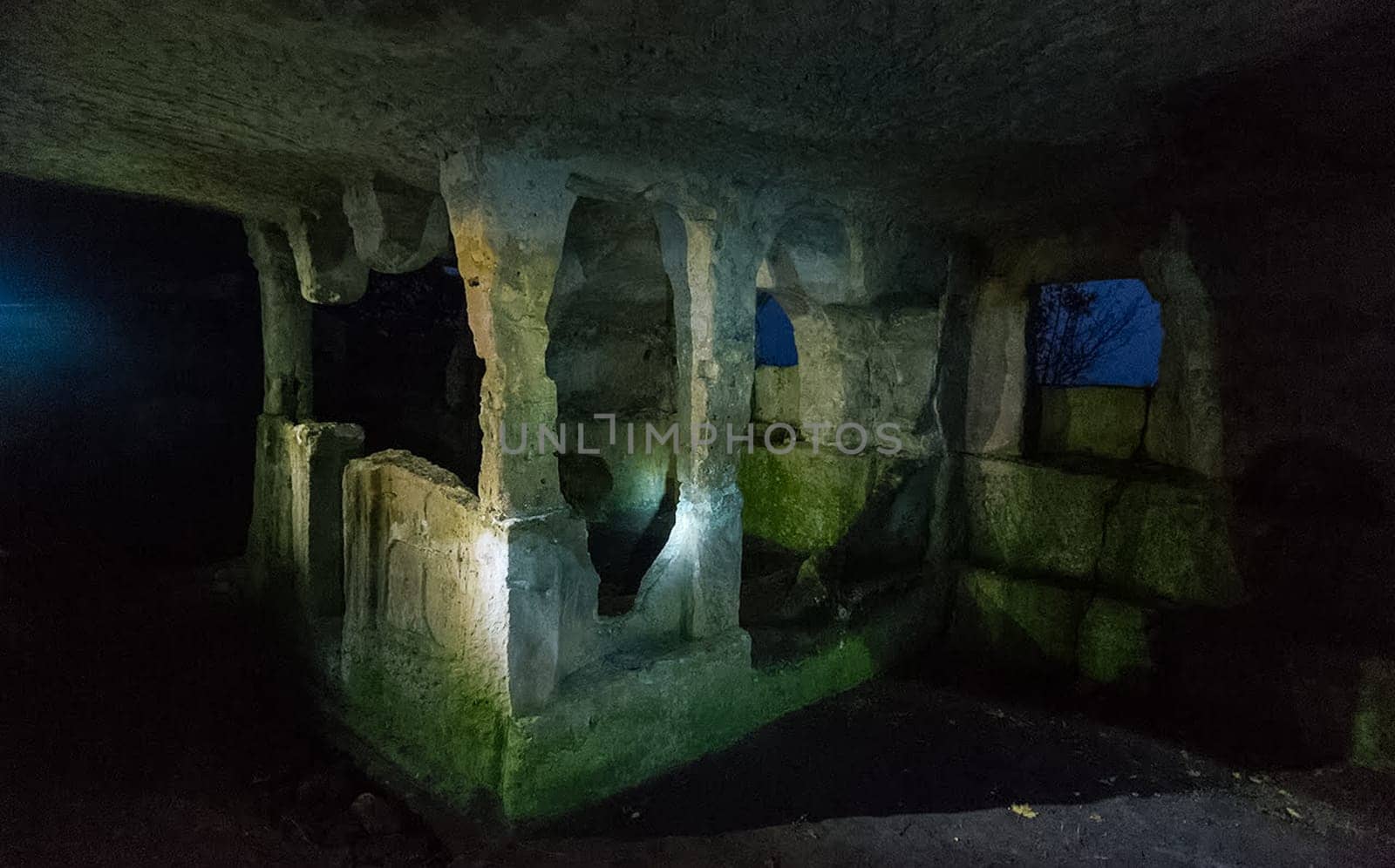 a Ancient caves in the Crimean mountains.
