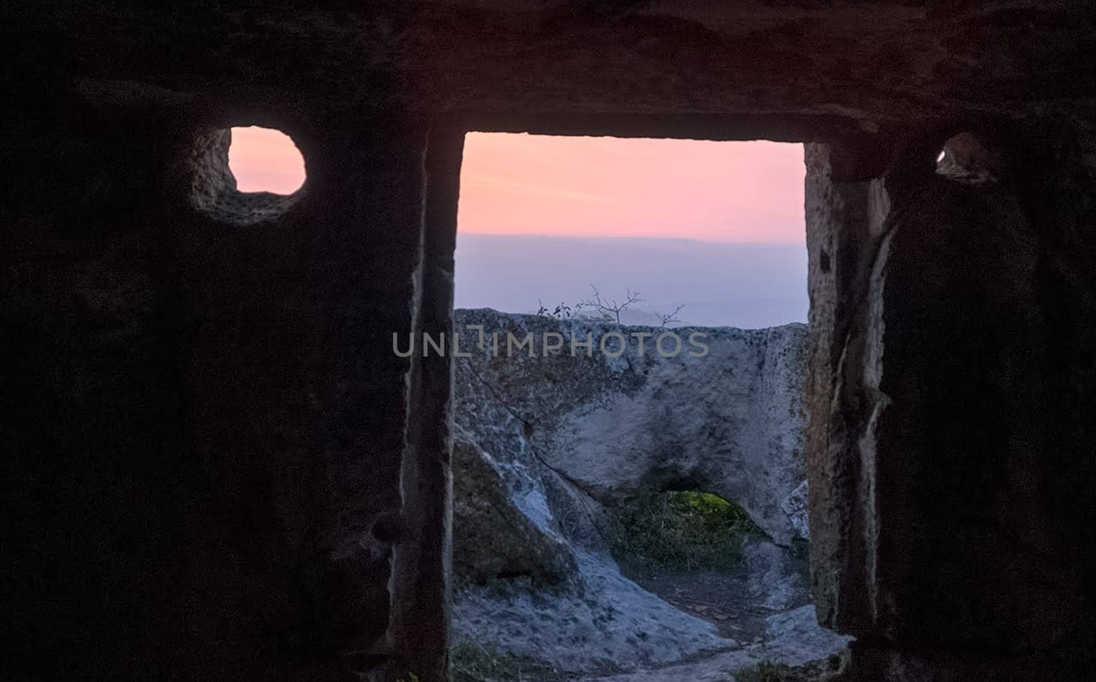 a Ancient caves in the Crimean mountains.