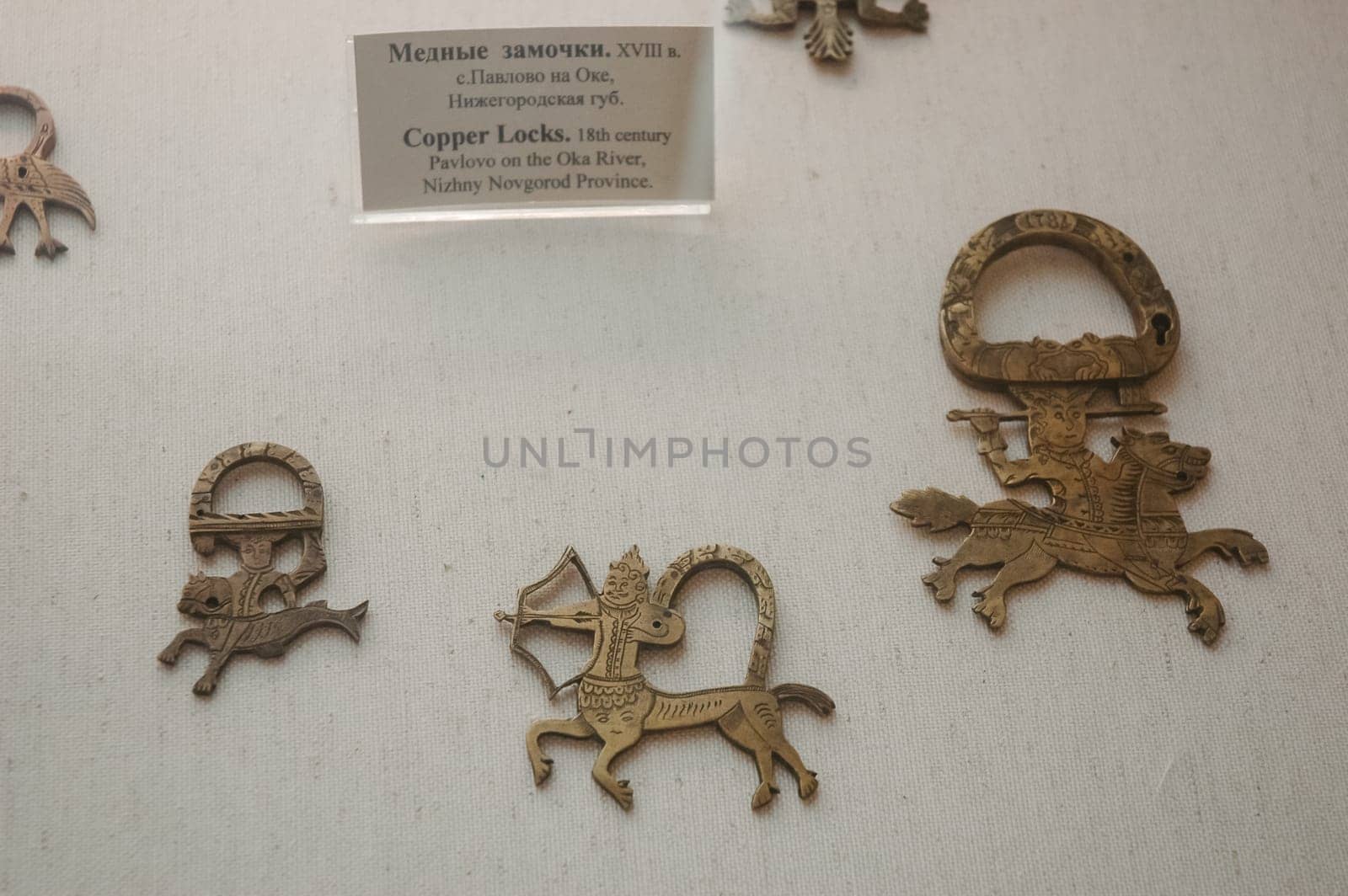 Moscow, Russia - May 24, 2019: Figures of animals and fairy-tale characters in the museum of Russian culture.