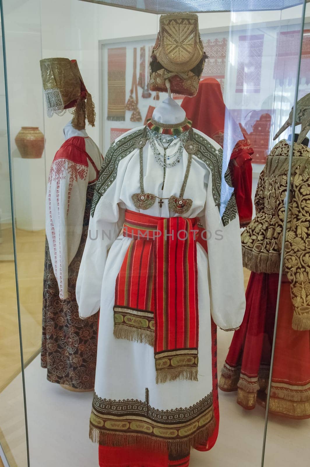 Russian national costume is a woman's suit. Clothes of the peoples of Russia.