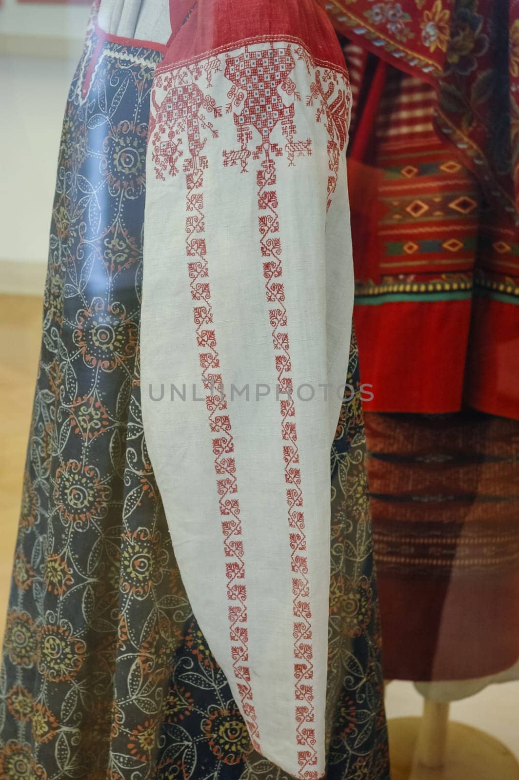 Russian national costume is a woman's suit. Clothes of the peoples of Russia.
