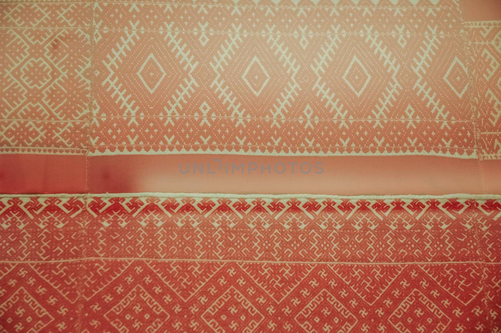 a Scarves and towels and scarves with folk Russian ornament.