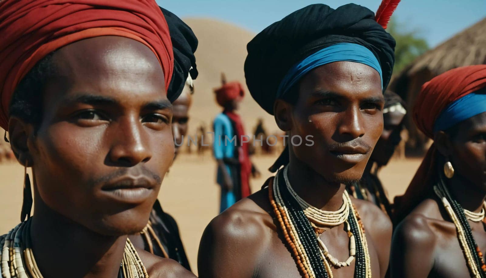 Participants at the Wodaabe Mbororo Guerewol festival display their vibrant traditional attire while engaging in cultural festivities in Niger.