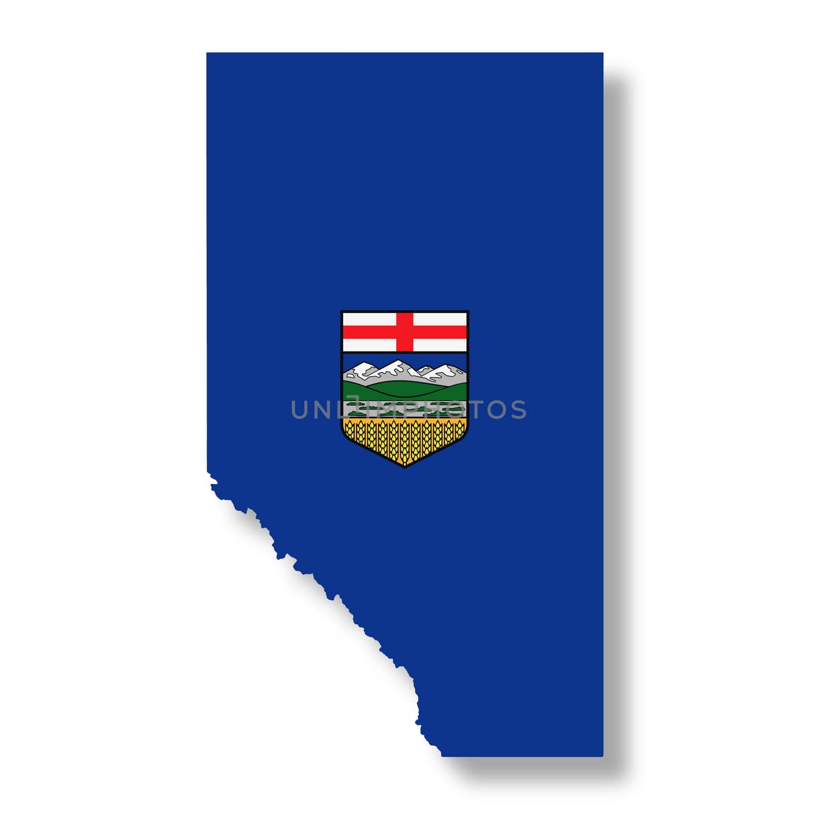 Alberta Canada Province flag map with clipping path