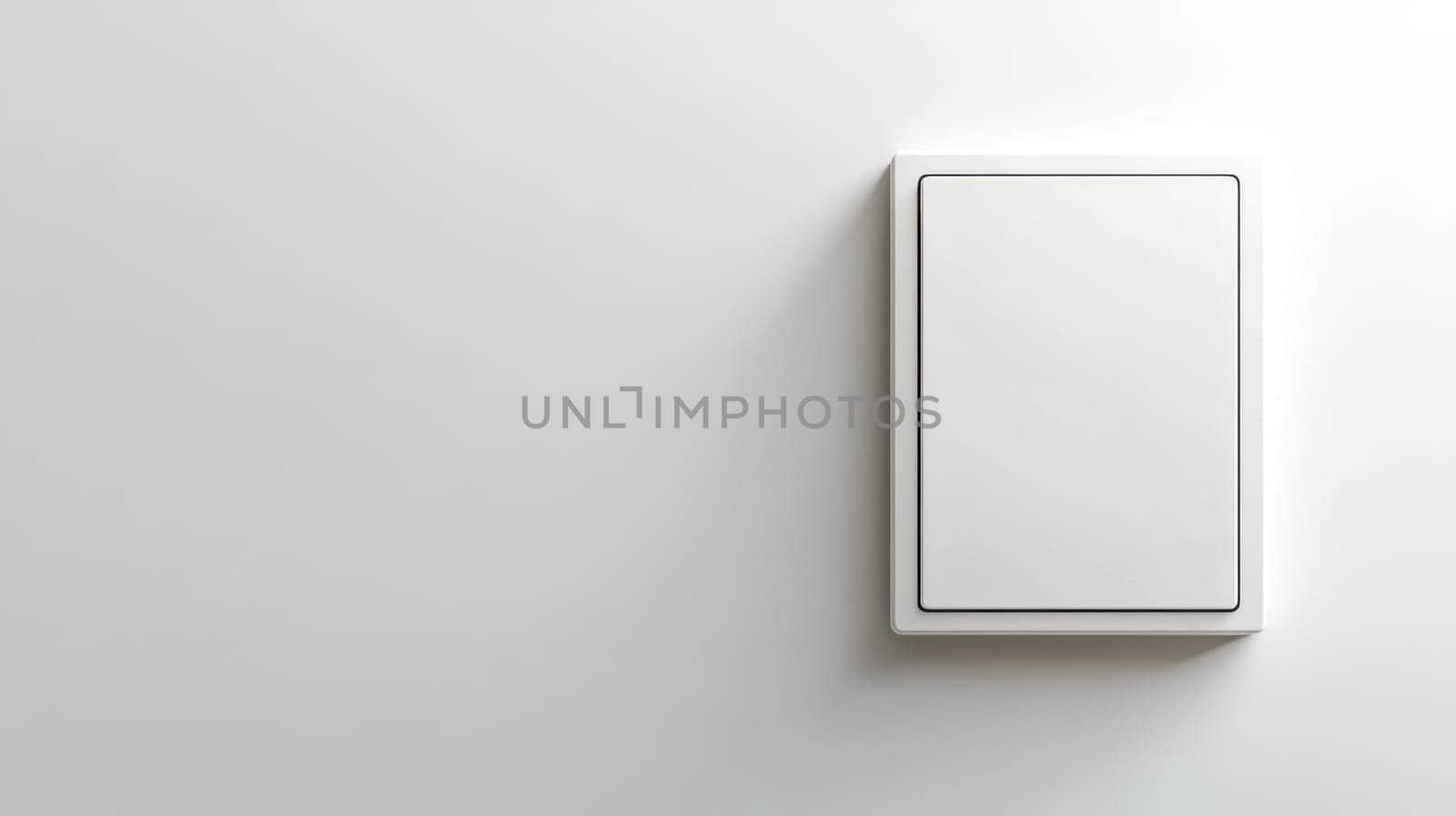 Close up view of a sleek, modern light switch mounted on a pristine white wall, representing the effortless act of illuminating a space and enhancing the overall ambiance