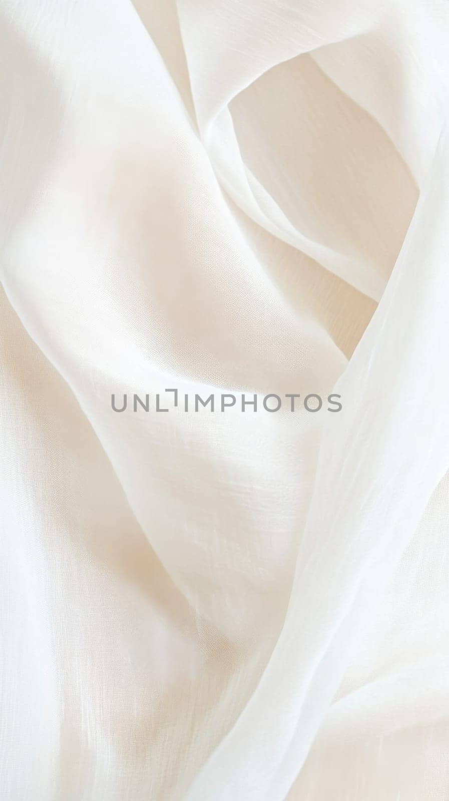 Wavy white silk cloth texture creates elegant soft fabric background, AI generated