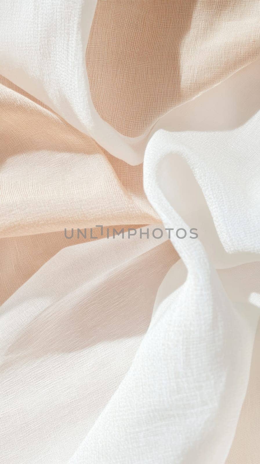 Wavy white silk cloth texture creates elegant soft fabric background, AI generated