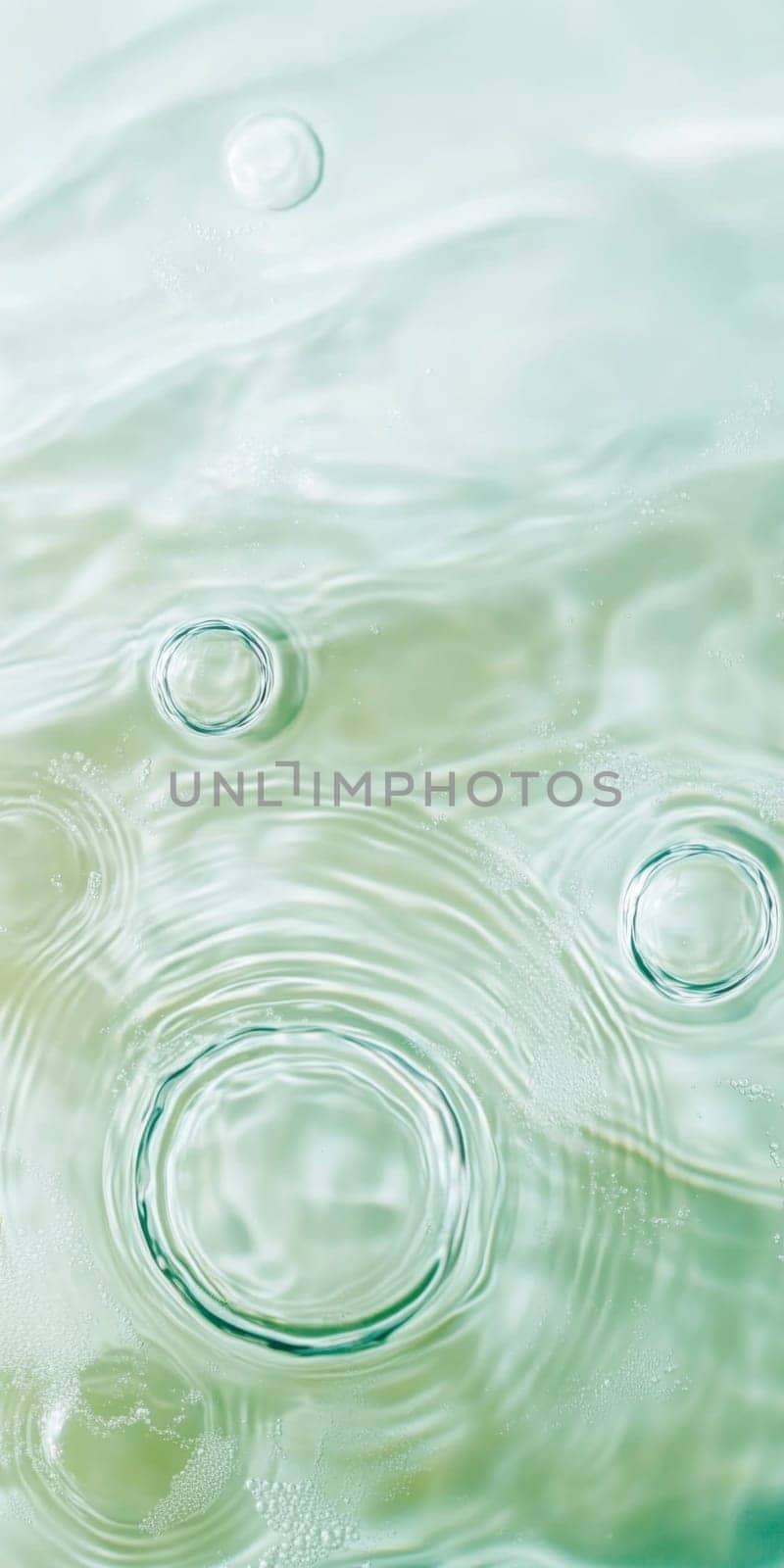Ripples in clear blue water with abstract circular patterns, suitable as calming SPA background, AI generated