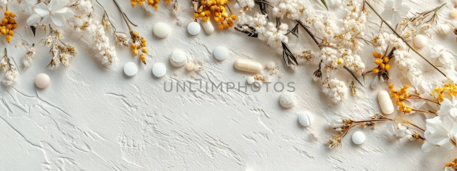 Supplements and vitamins with medicinal herbs. Selective focus. Generative AI, medical