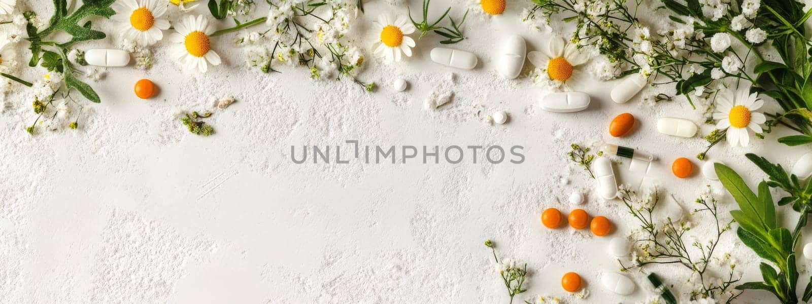 Supplements and vitamins with medicinal herbs. Selective focus. Generative AI, medical