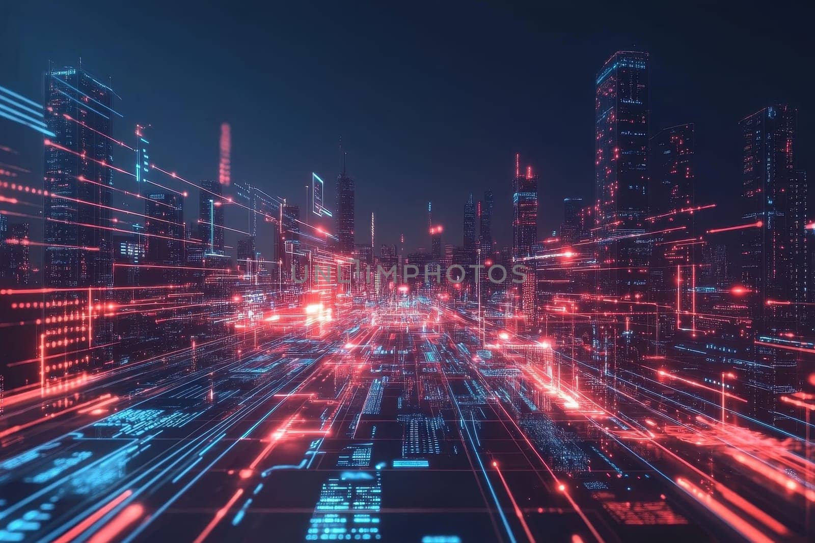 Explore a stunning futuristic city skyline filled with illuminated buildings and vibrant lights, showcasing advanced technology and a mesmerizing urban environment.