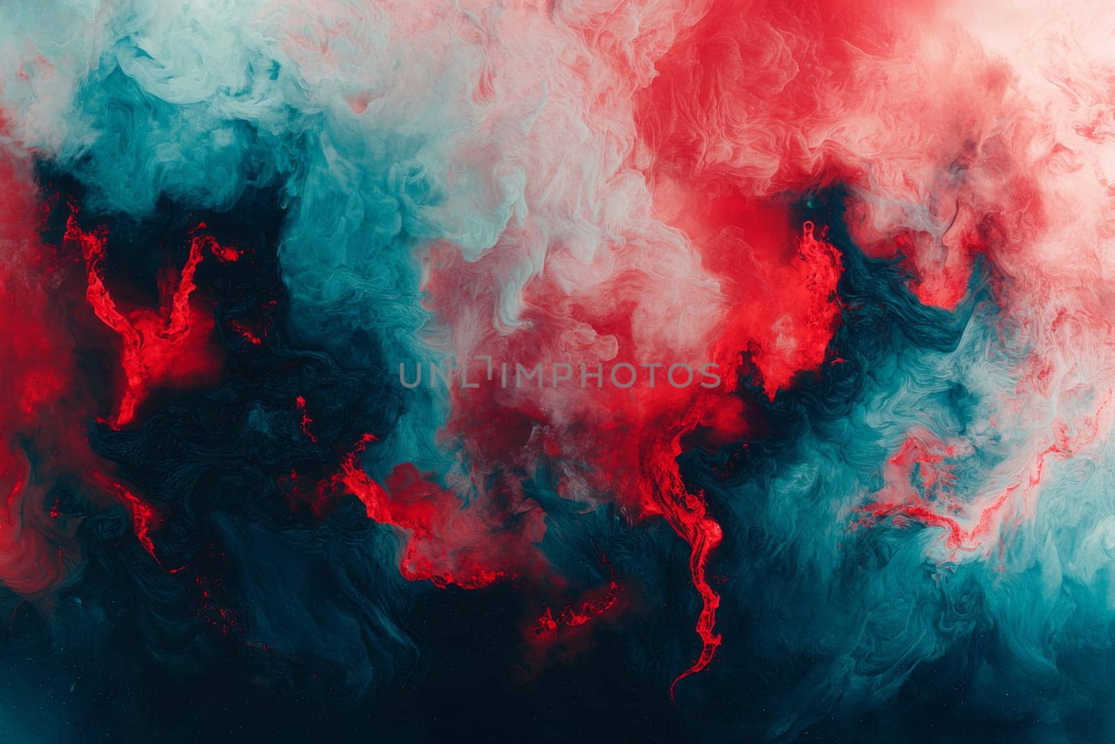 Swirling colors of red, blue, and white blend together in an abstract design, creating a captivating and vibrant visual experience.