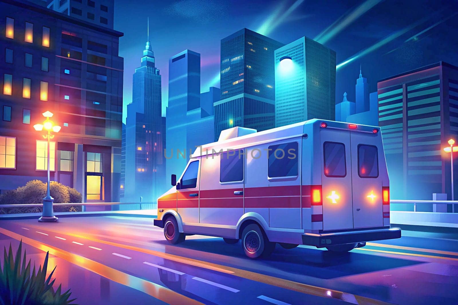 a vehicle specially equipped for taking sick or injured people to and from the hospital, especially in emergencies