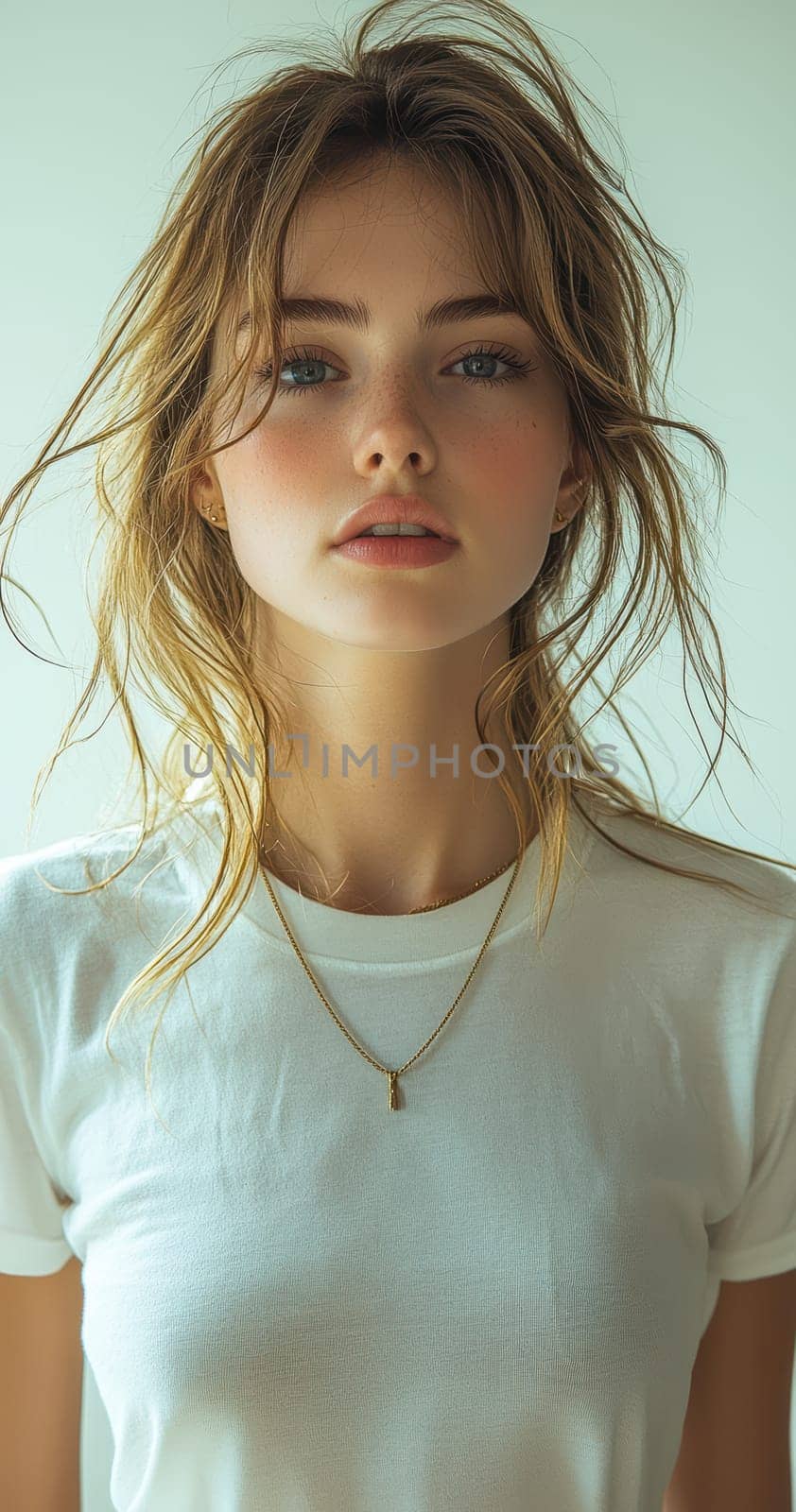 A captivating and stunning portrait of a young woman, showcasing her natural beauty and effortless sense of style
