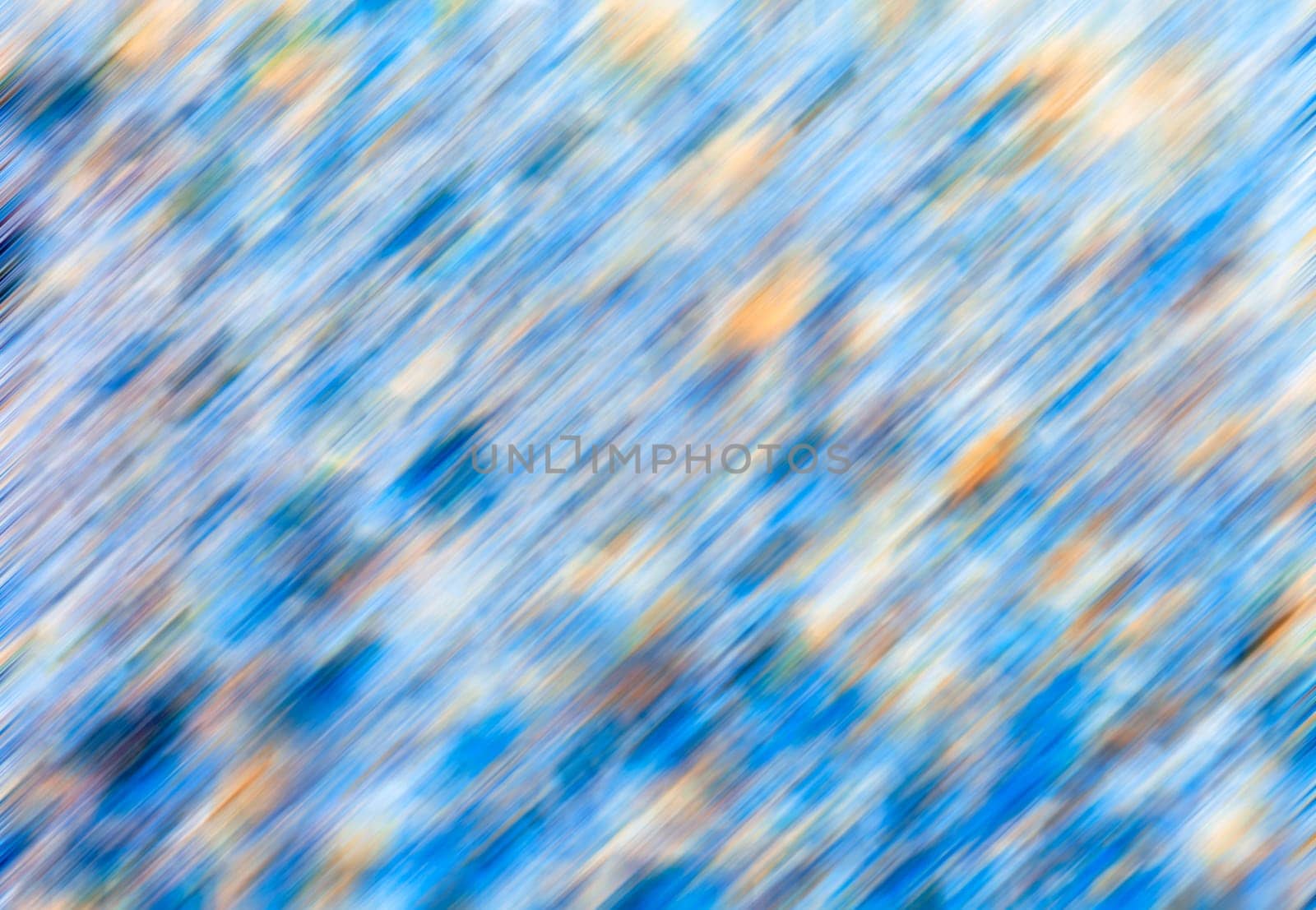 Frosty motion blur, abstract background in blue and yellow tones