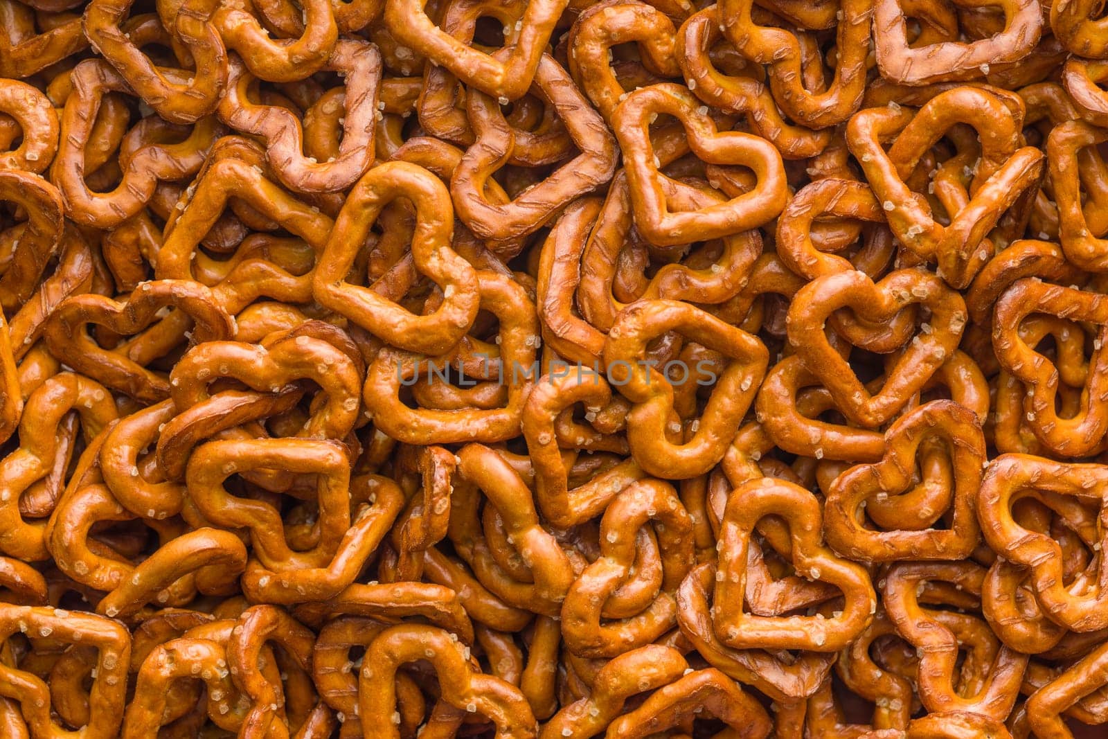 A lot of heart shaped pretzels.