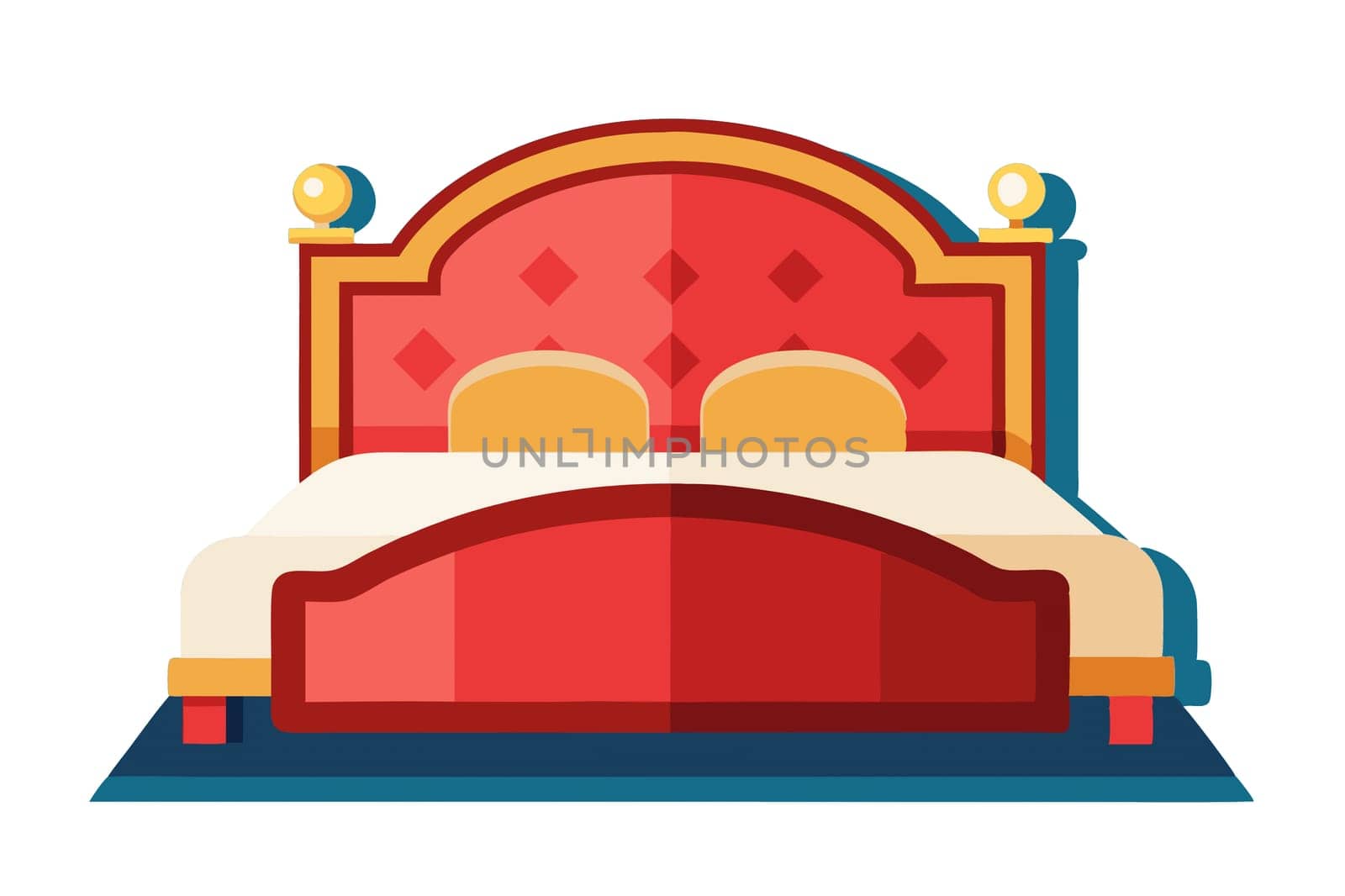 a piece of furniture for sleep or rest, typically a framework with a mattress and coverings