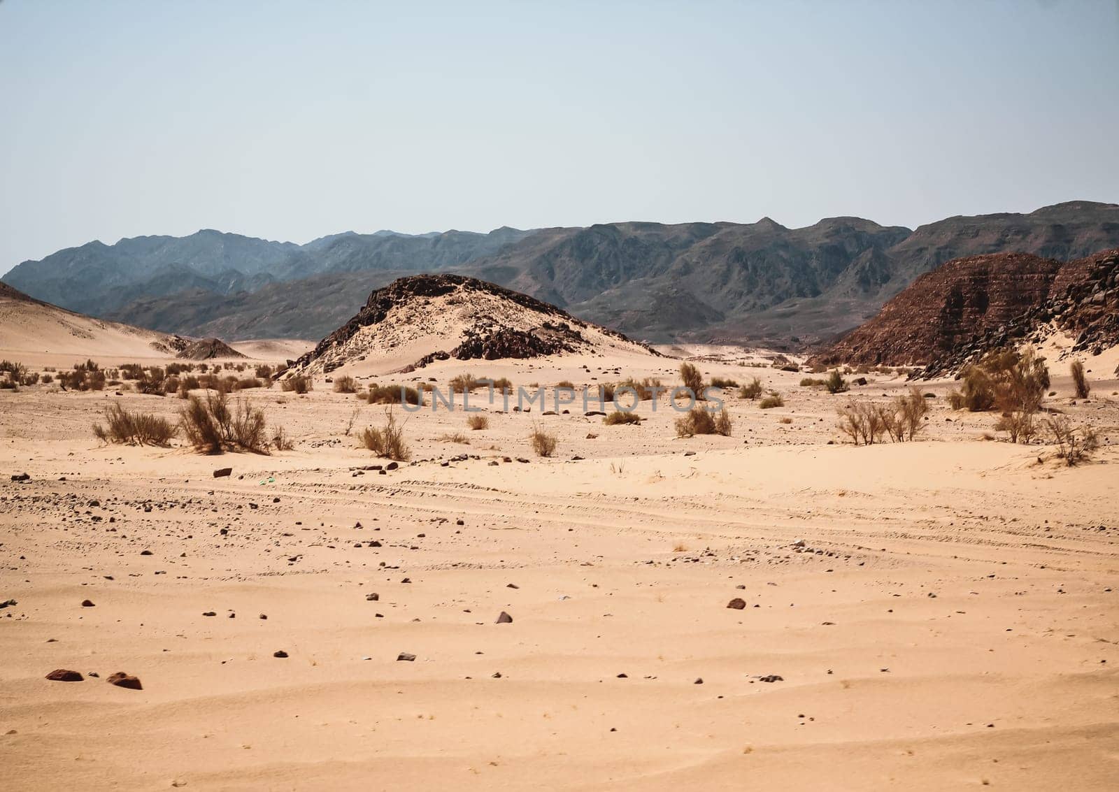 top view of the canyon in the desert in Egypt Dahab Sinai