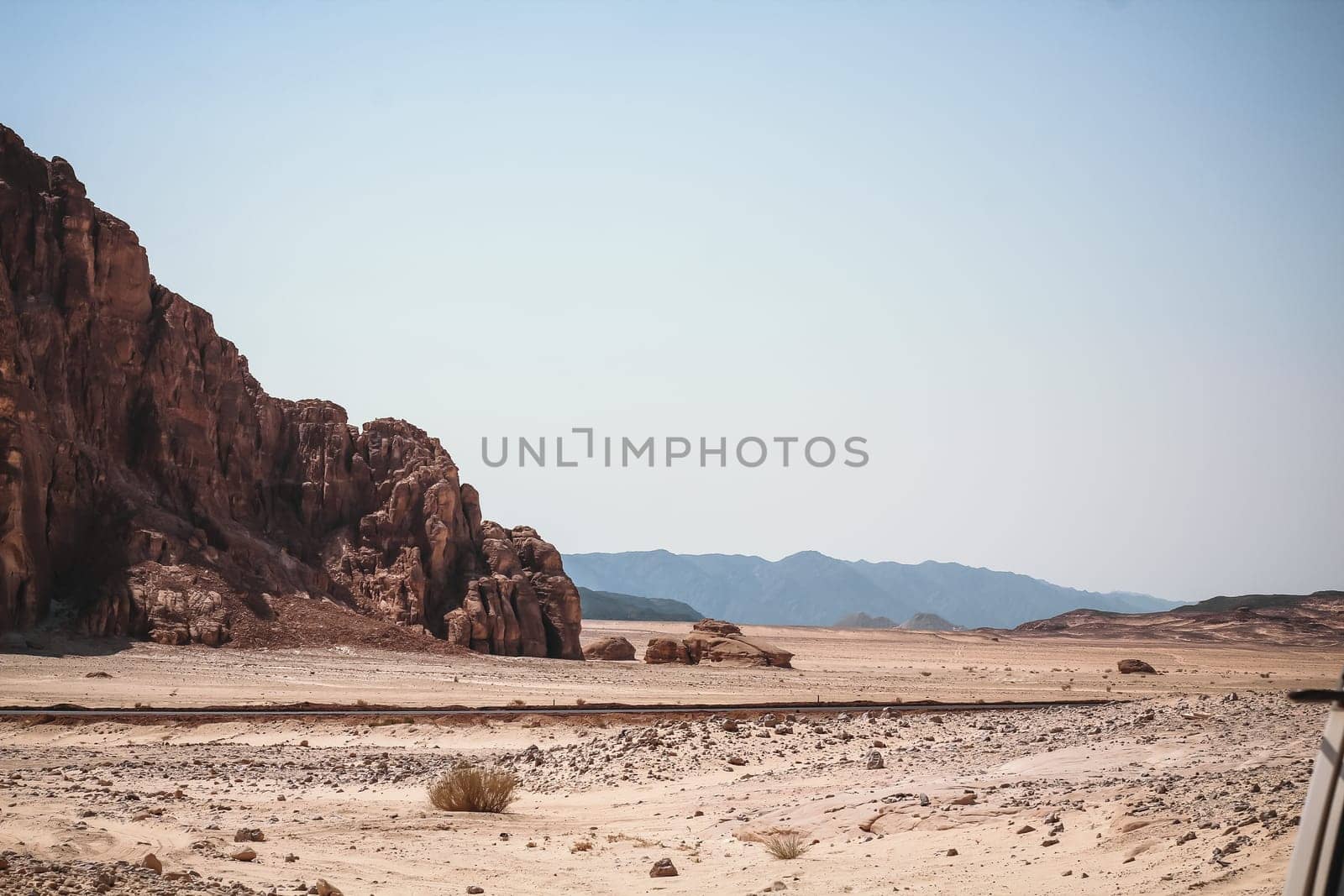 walks in a colored canyon in Egypt Dahab Sinai road in desert