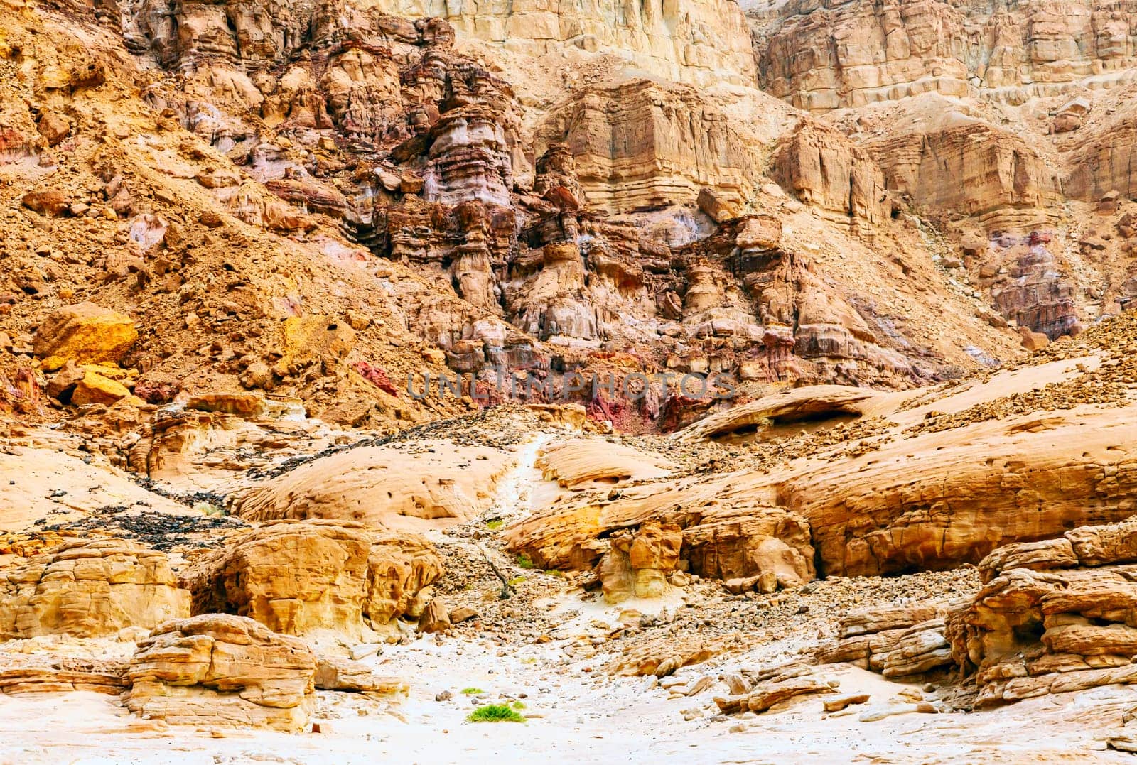 View of barren land of Timna Valley, Israel