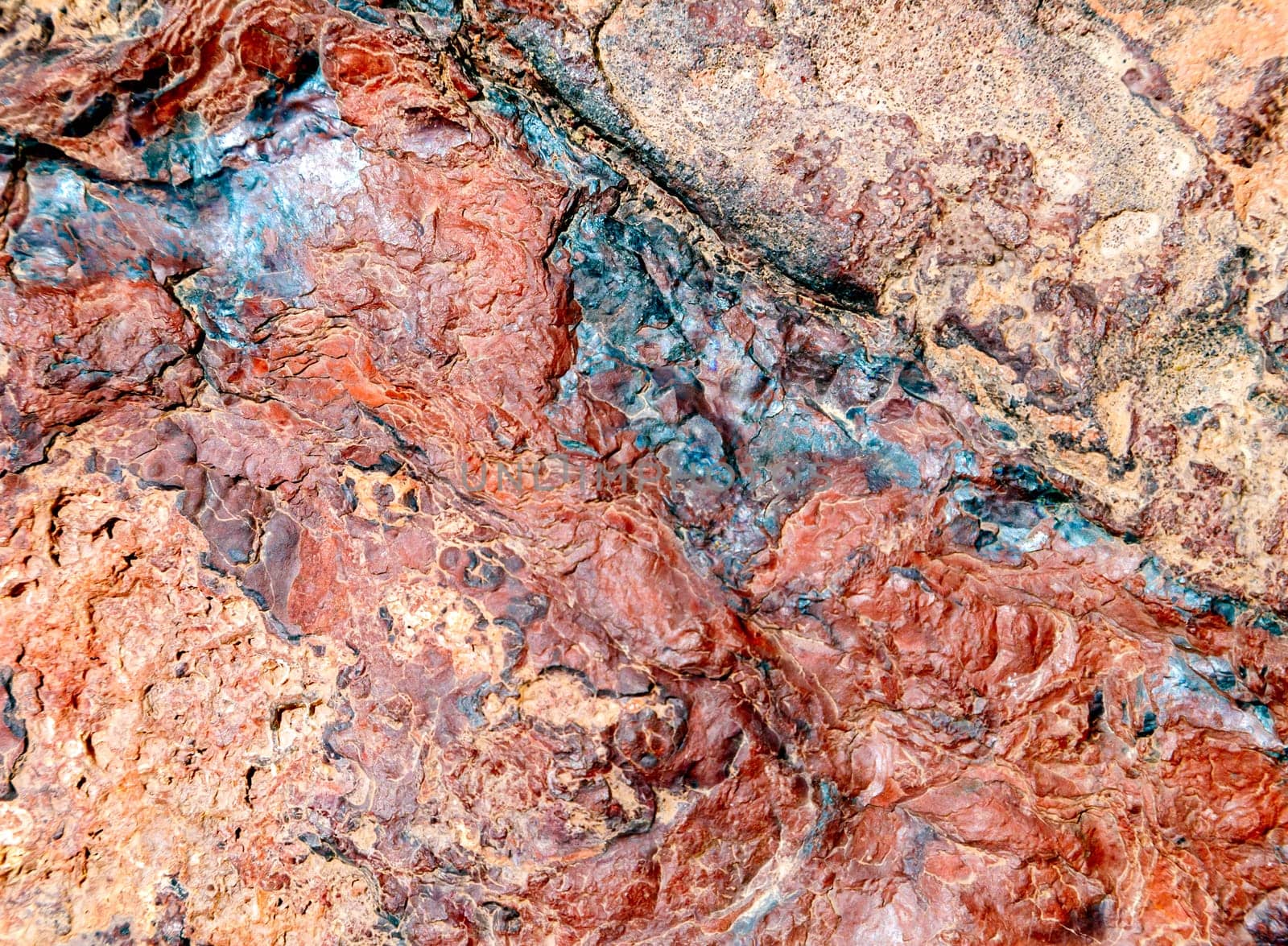 Colorful rock texture in Ramon Crater, Negev Desert, Israel