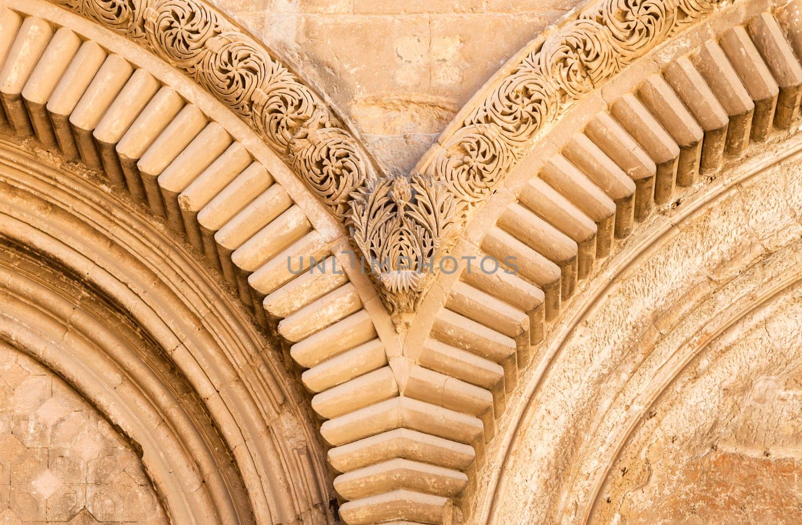 Detail of a temple portal, abstract symmetric architecture