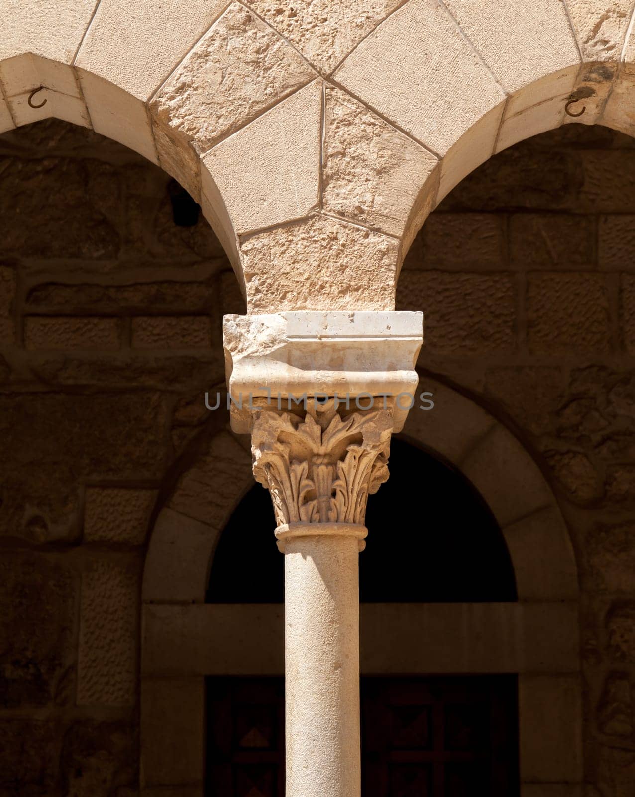 Detail of a temple portal, abstract symmetric architecture