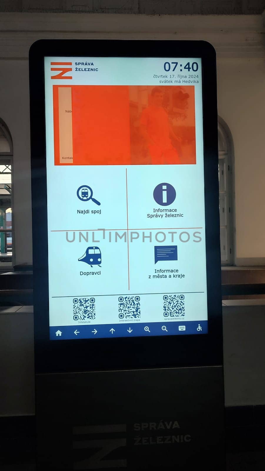 October 16 2024 Decin Czech Republic Europe Train station kiosk travel places transport sign . High quality photo