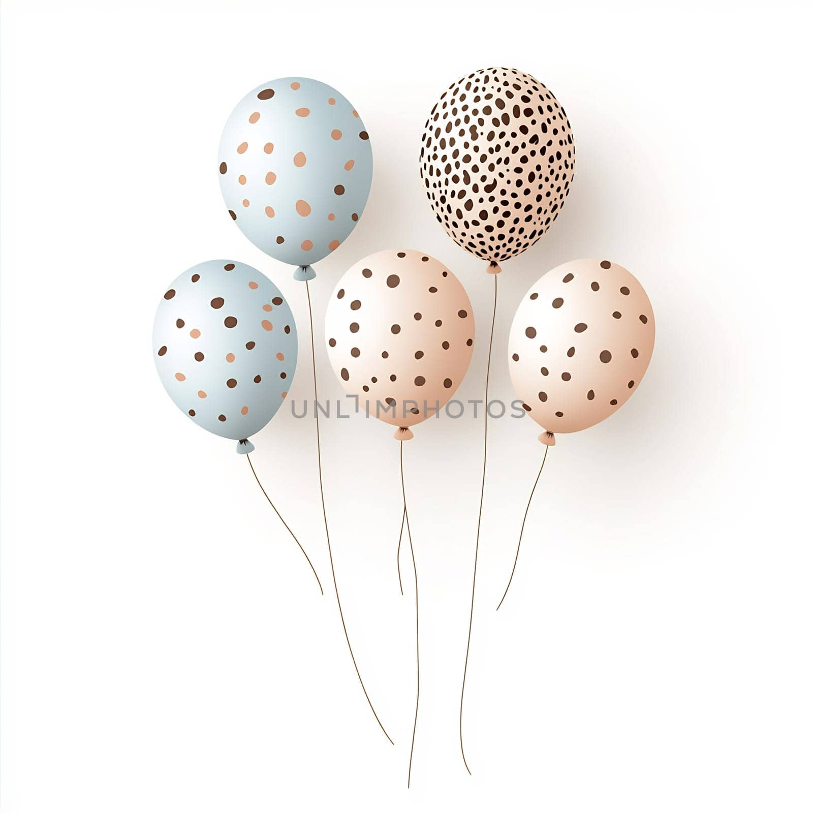 Colorful balloons with unique dotted patterns are gathered together, perfect for adding fun to any festive occasion or celebration.
