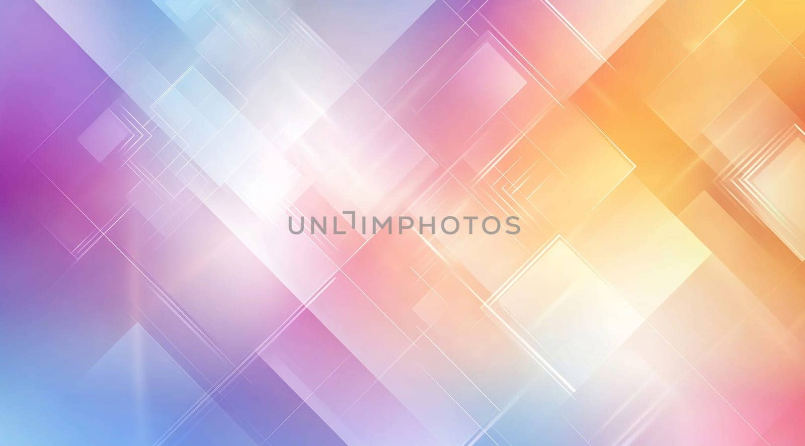 Soft pastels blend seamlessly in an eye-catching abstract design filled with geometric shapes and warm gradients, perfect for backgrounds.
