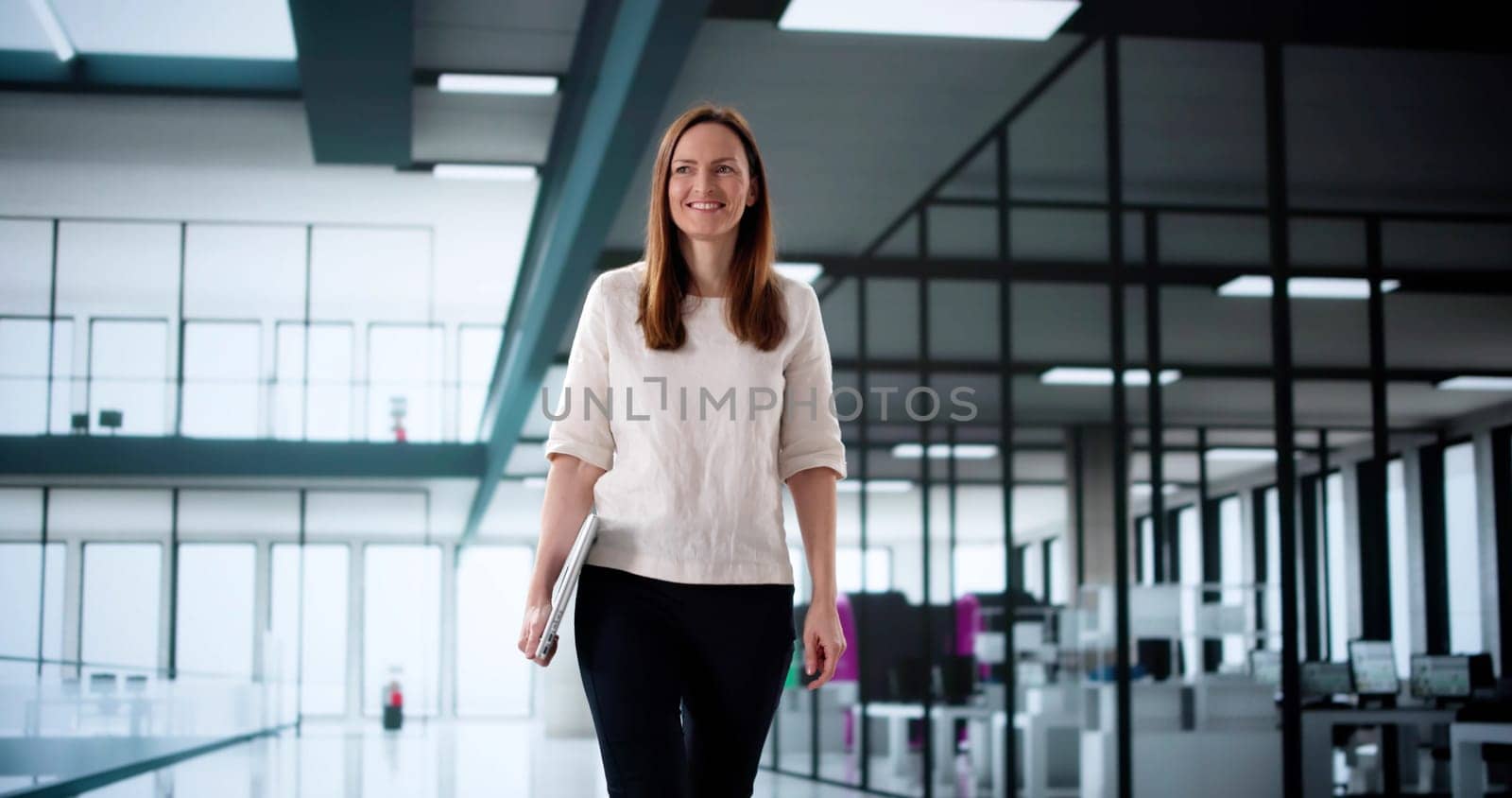 Creative Businesswoman Collaborating with Team in Modern Office Environment.