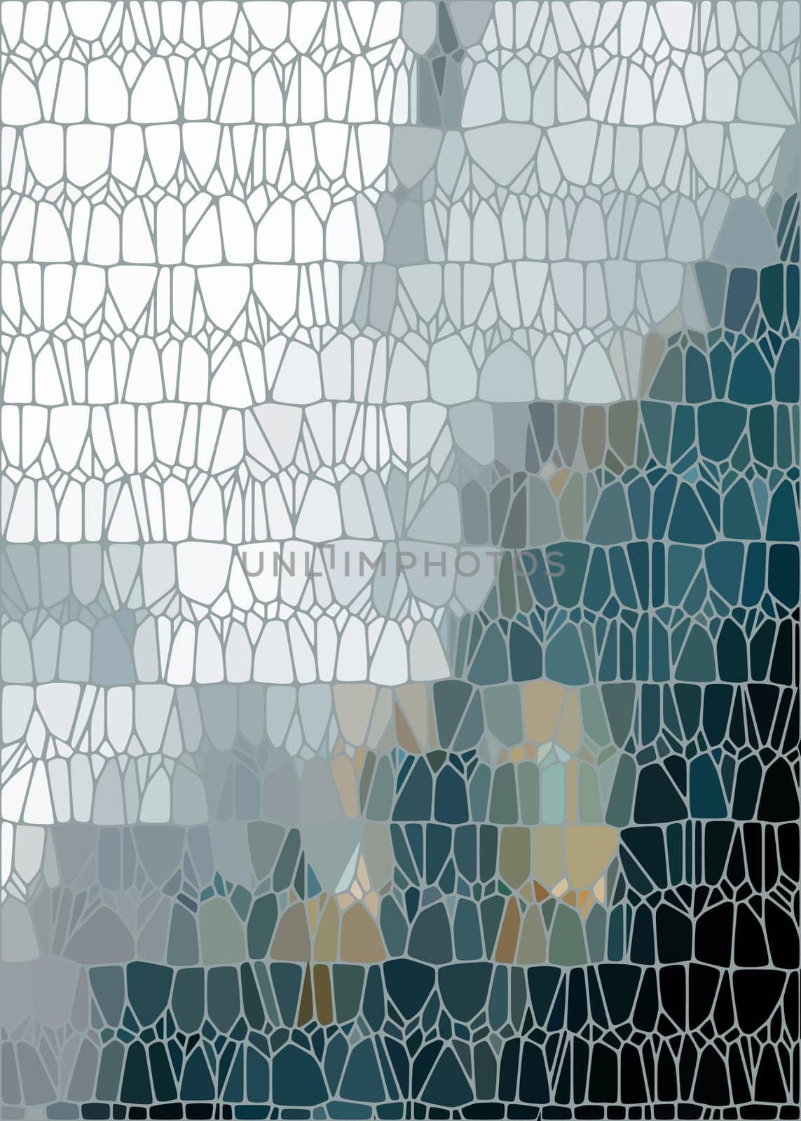 Seamless mosaic texture. Vector blue kaleidoscope background. Watercolor geometric pattern. Stained glass effect.