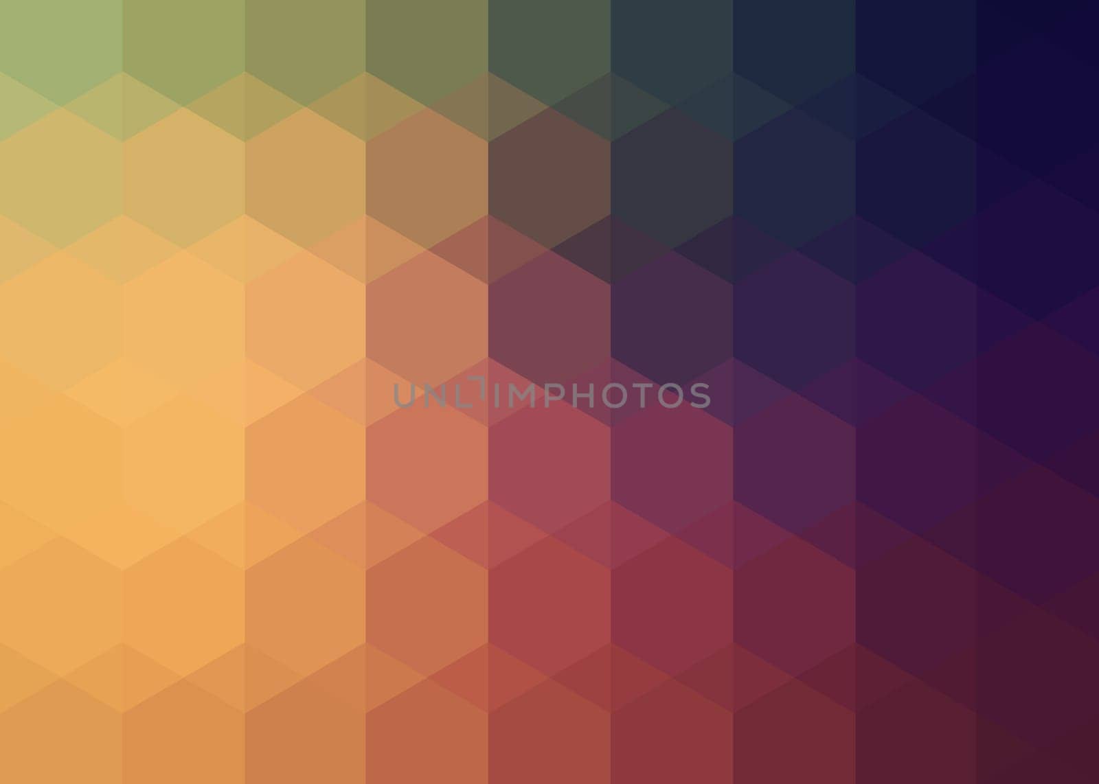 pattern of hexagons gradient orange yellow, orange, green, pink, purple / pattern of hexagons gradient orange yellow, orange, green, pink, purple with shadow reflex
