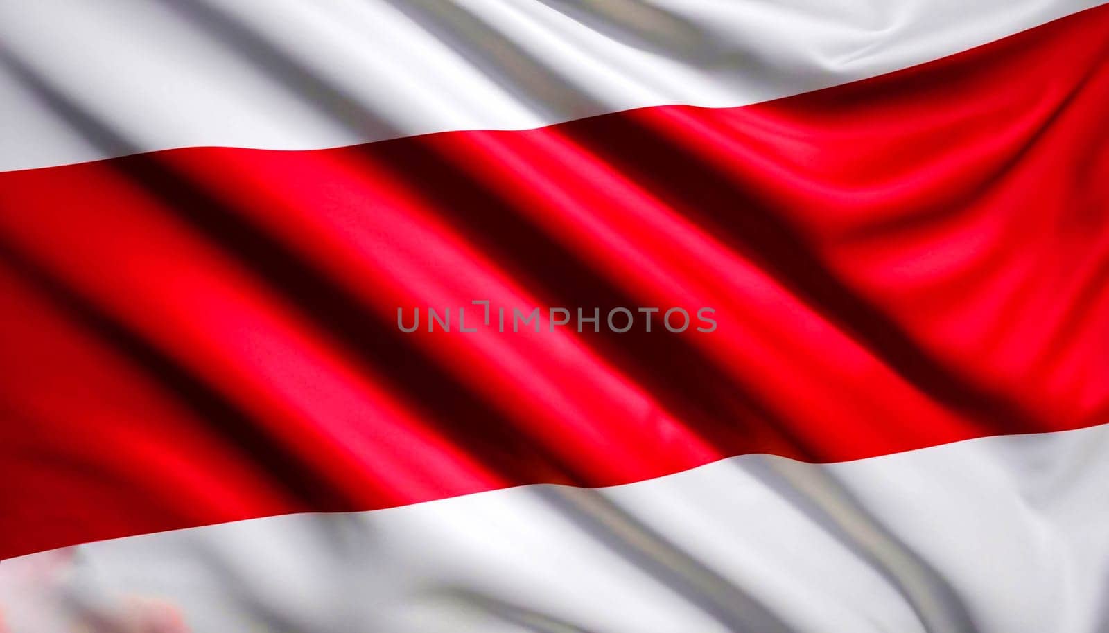Fabric texture flag of Latvia. Flag of Latvia waving in the wind. Latvia flag is depicted on a sports cloth fabric with many folds. Sport team banner.