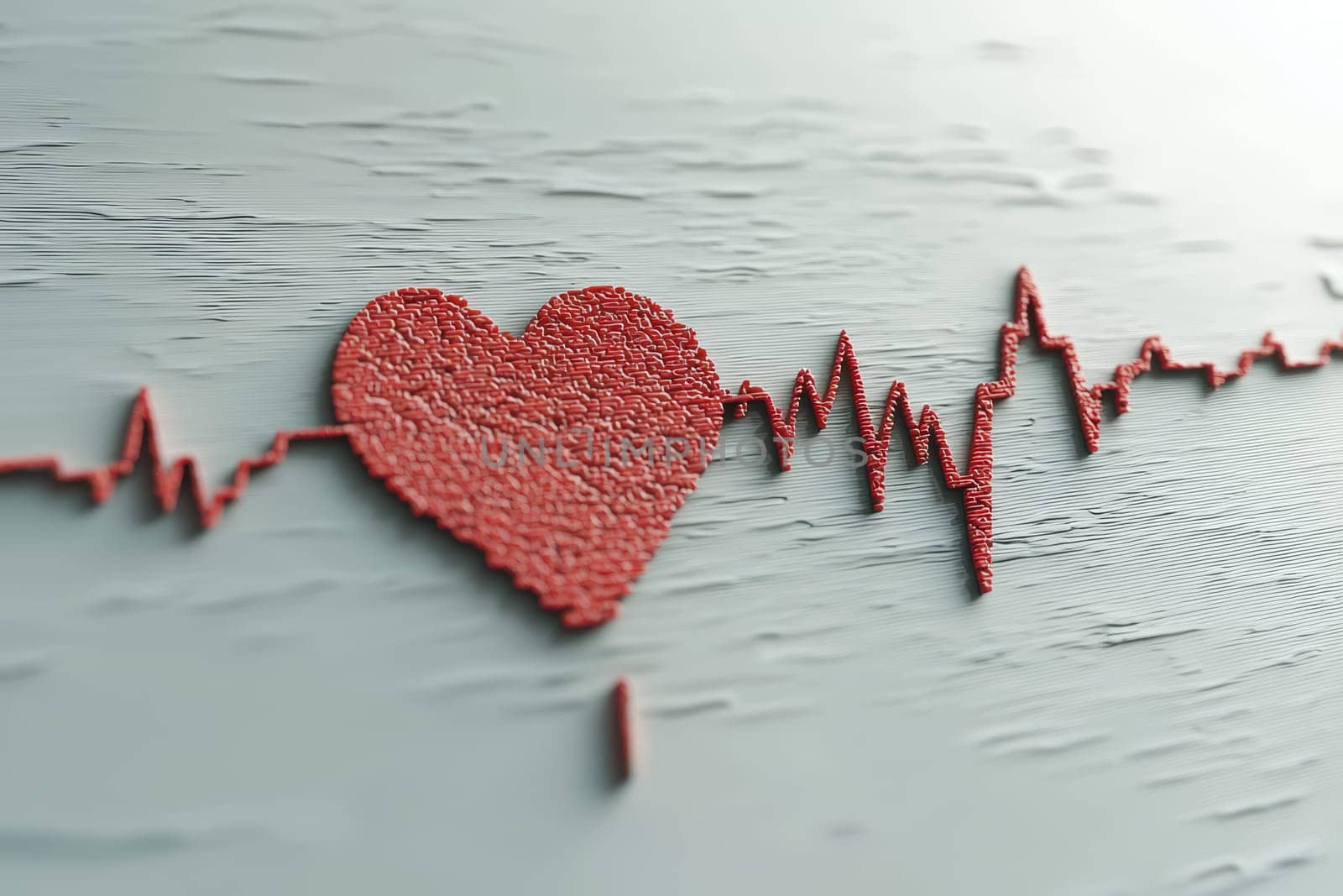 A creatively designed heart symbol that is seamlessly combined with an electrocardiogram representing heart activity