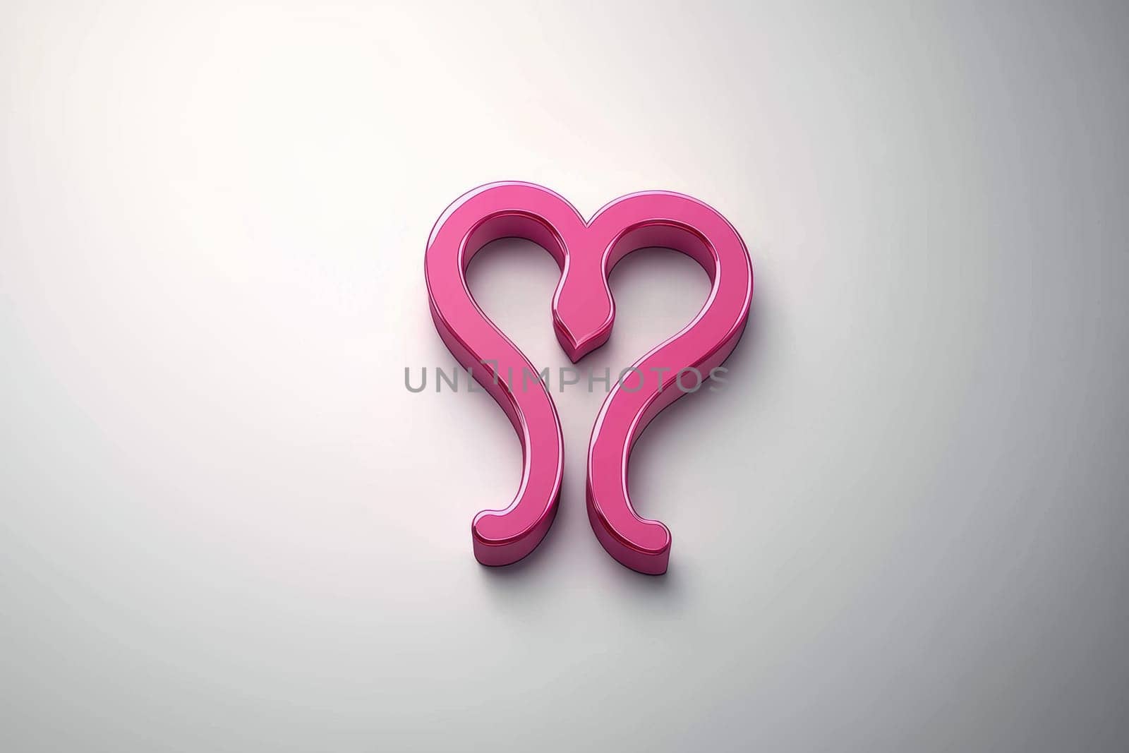 A modern pink heartshaped icon that is perfect for graphic design projects and branding purposes alike