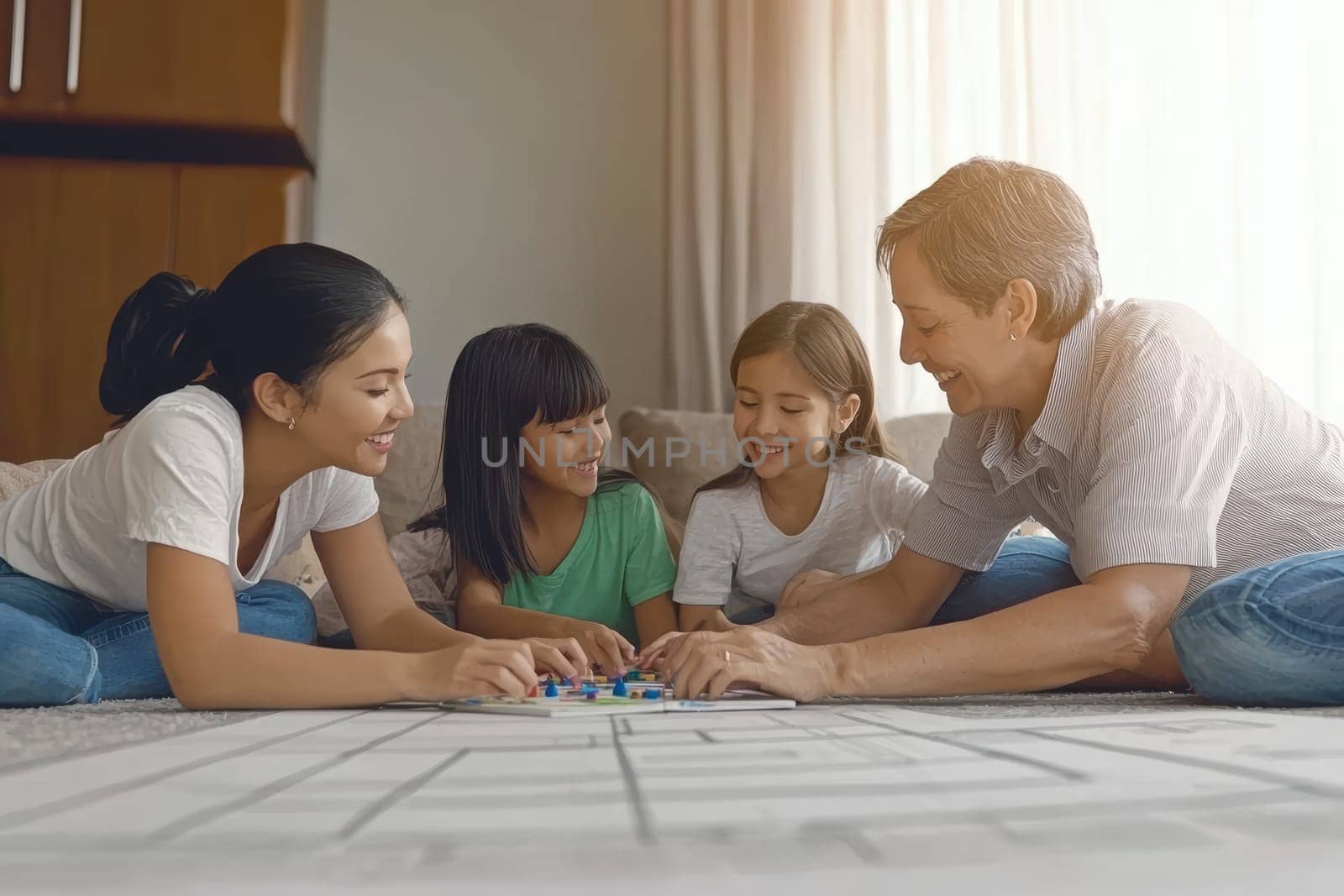 Cherishing quality family time while enjoying a variety of board games together in a warm and cozy indoor environment
