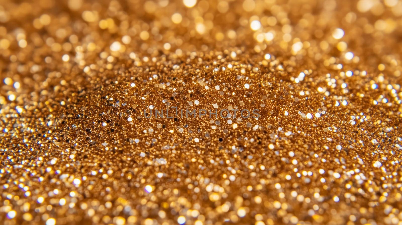 Golden glitter texture forming a sparkling festive background, ideal for celebrations and holiday designs