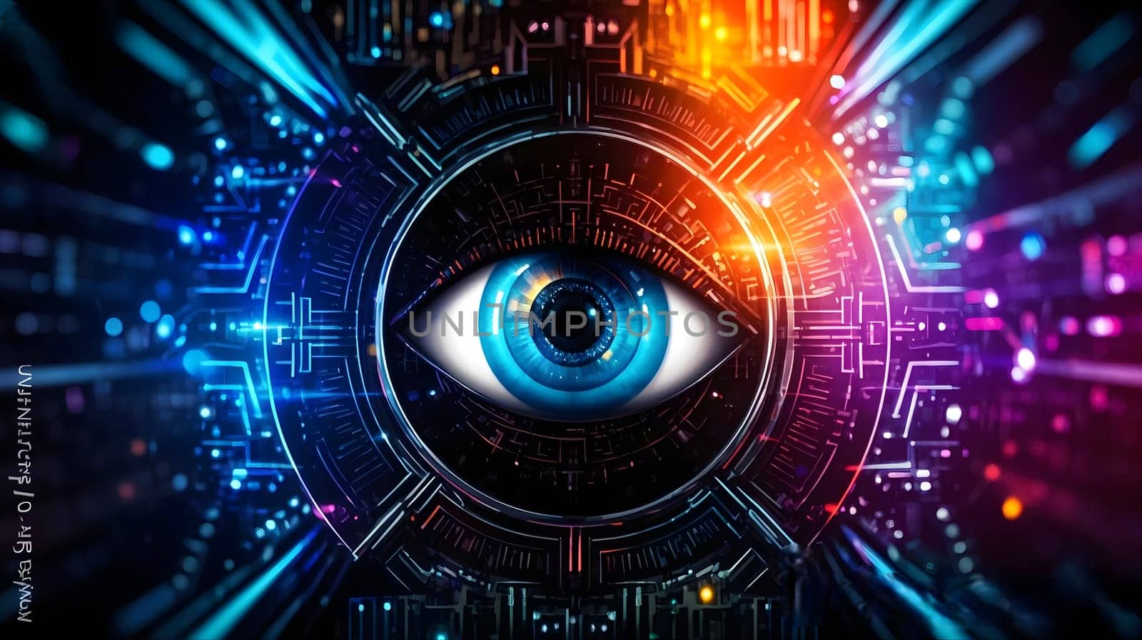 Futuristic visualization of secure technology infrastructure featuring illuminated data servers and a glowing security lock symbol in a modern data center. Cyber Security Background