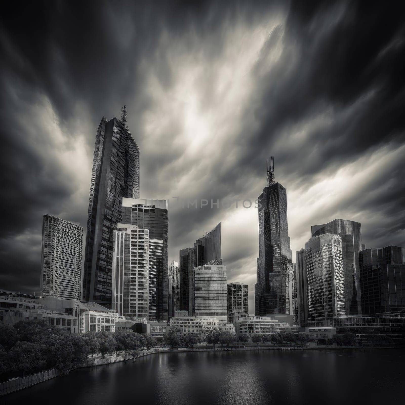 Skyline of a big city
