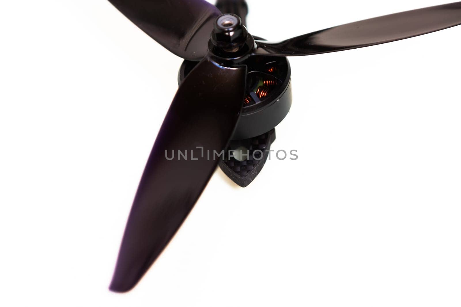 FPV drone in production on white background