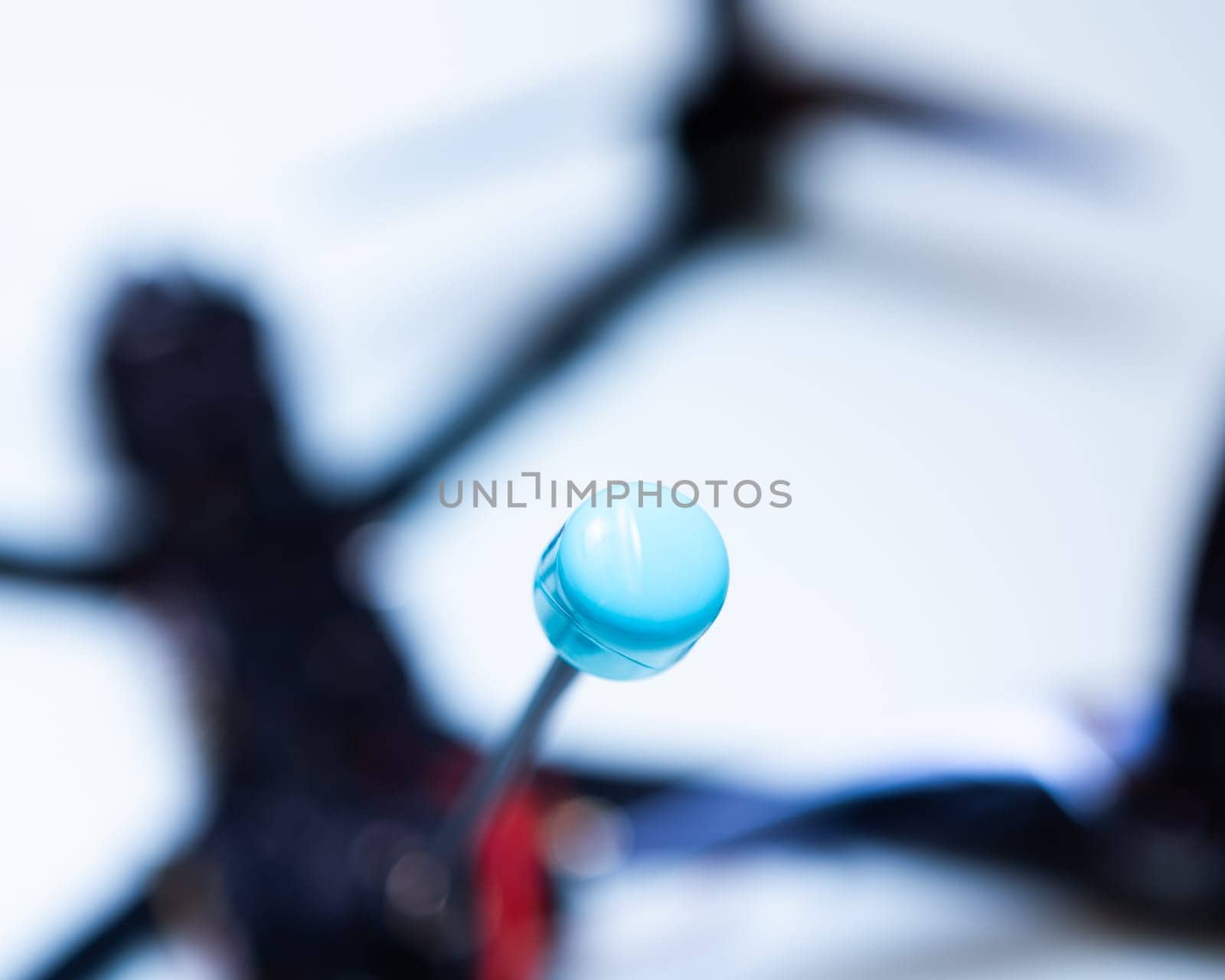 FPV drone in production on white background