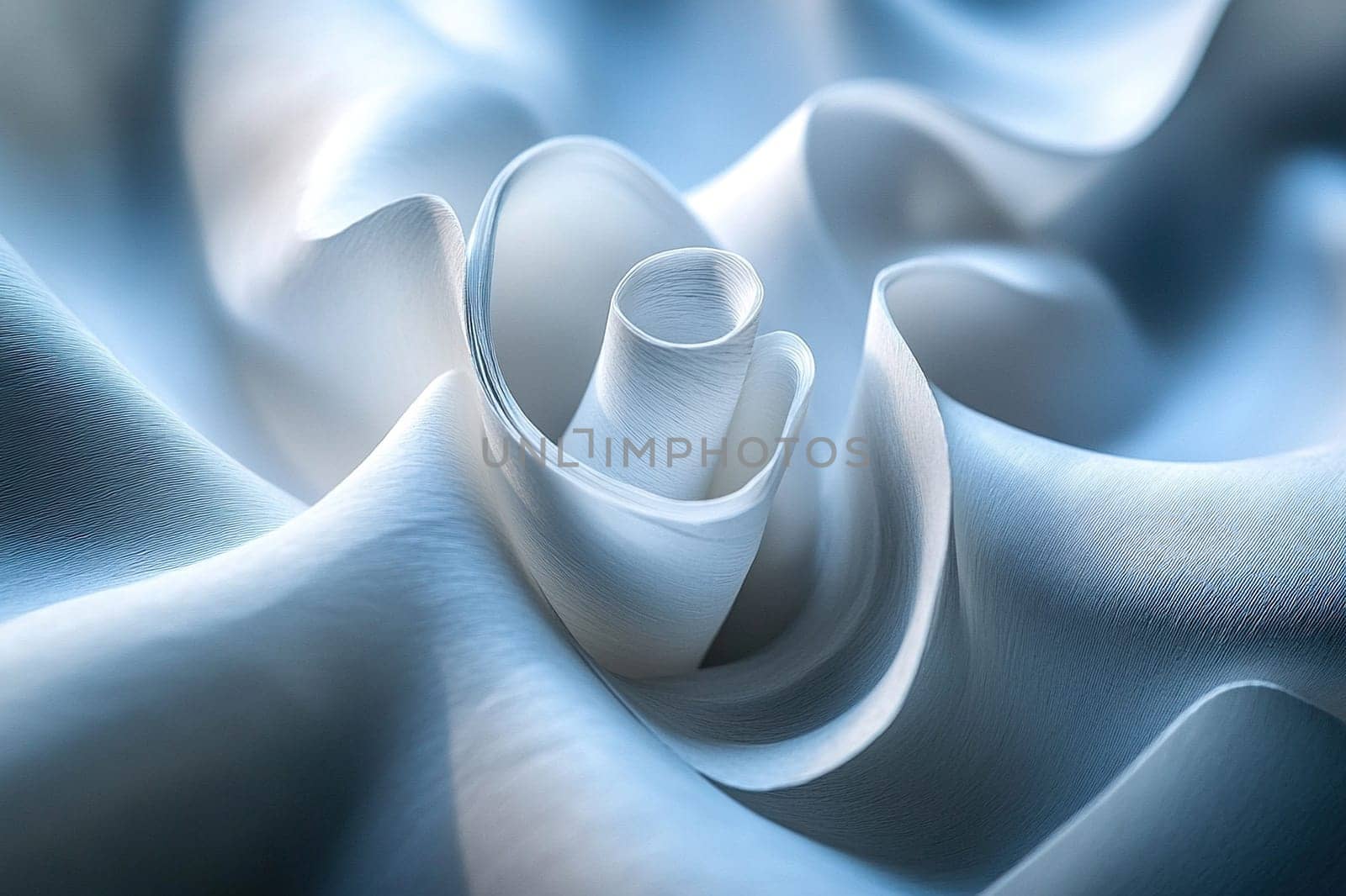 Abstract background of white textile fabric. Wavy fabric, background.