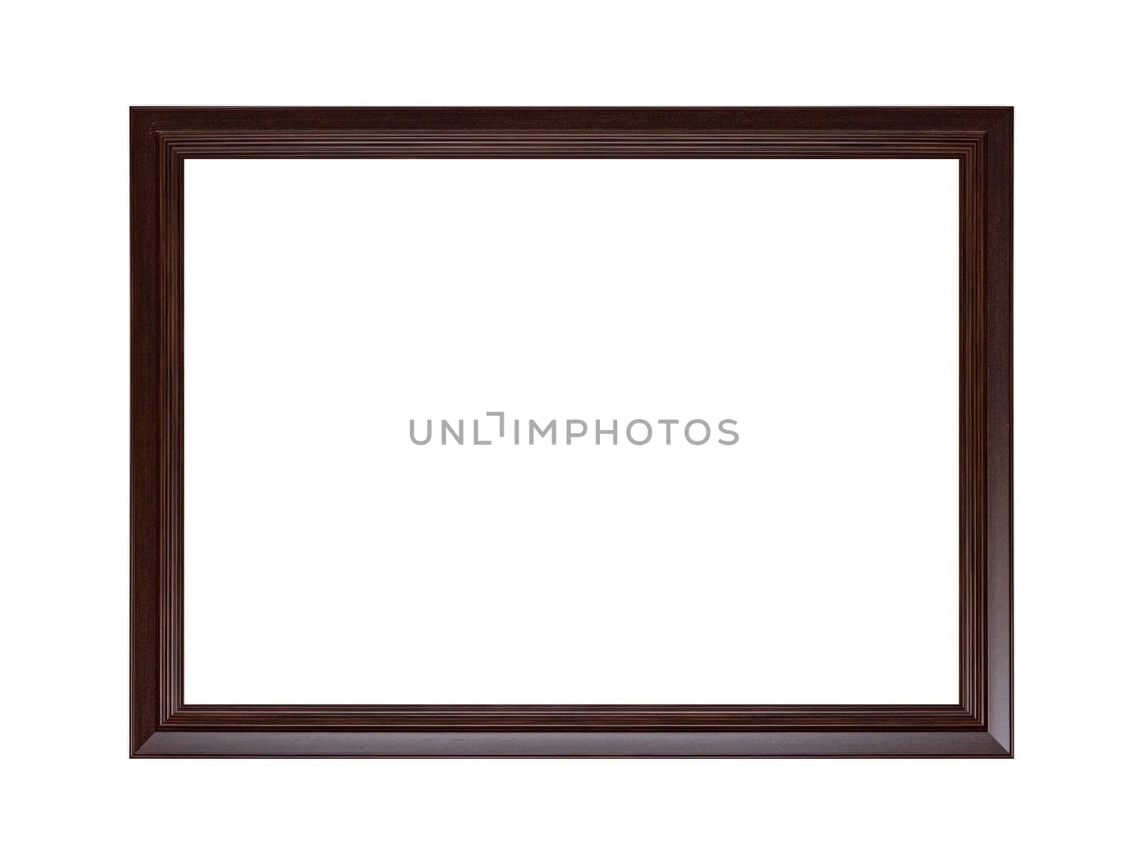 Antique Brown Classic Old Vintage Wooden Rectangle mockup canvas frame isolated on transparent or white. Blank and diverse subject molding baguette. Design element. use for paint, mirror or photo